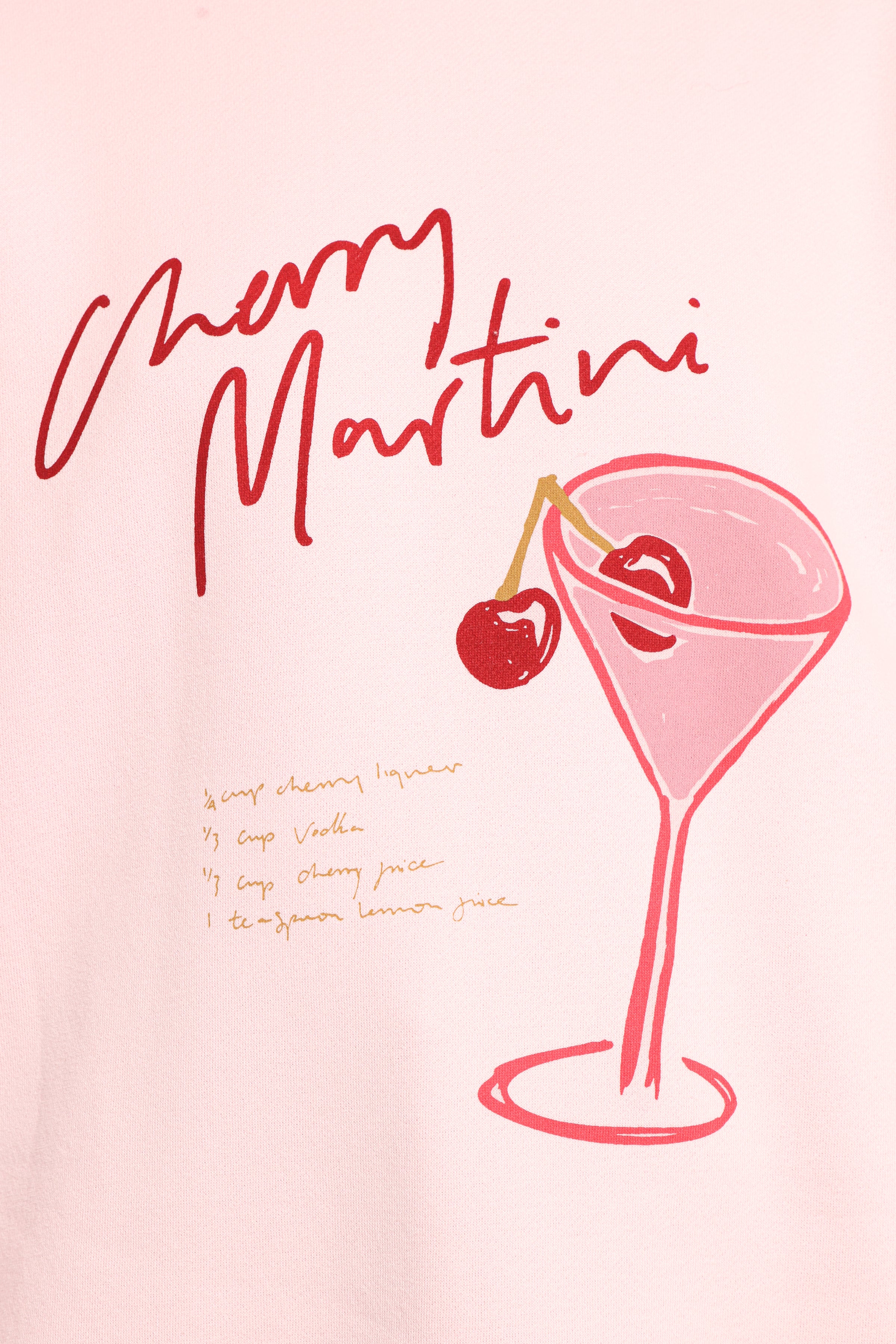 Cherry Martini Graphic Sweatshirt - Pink