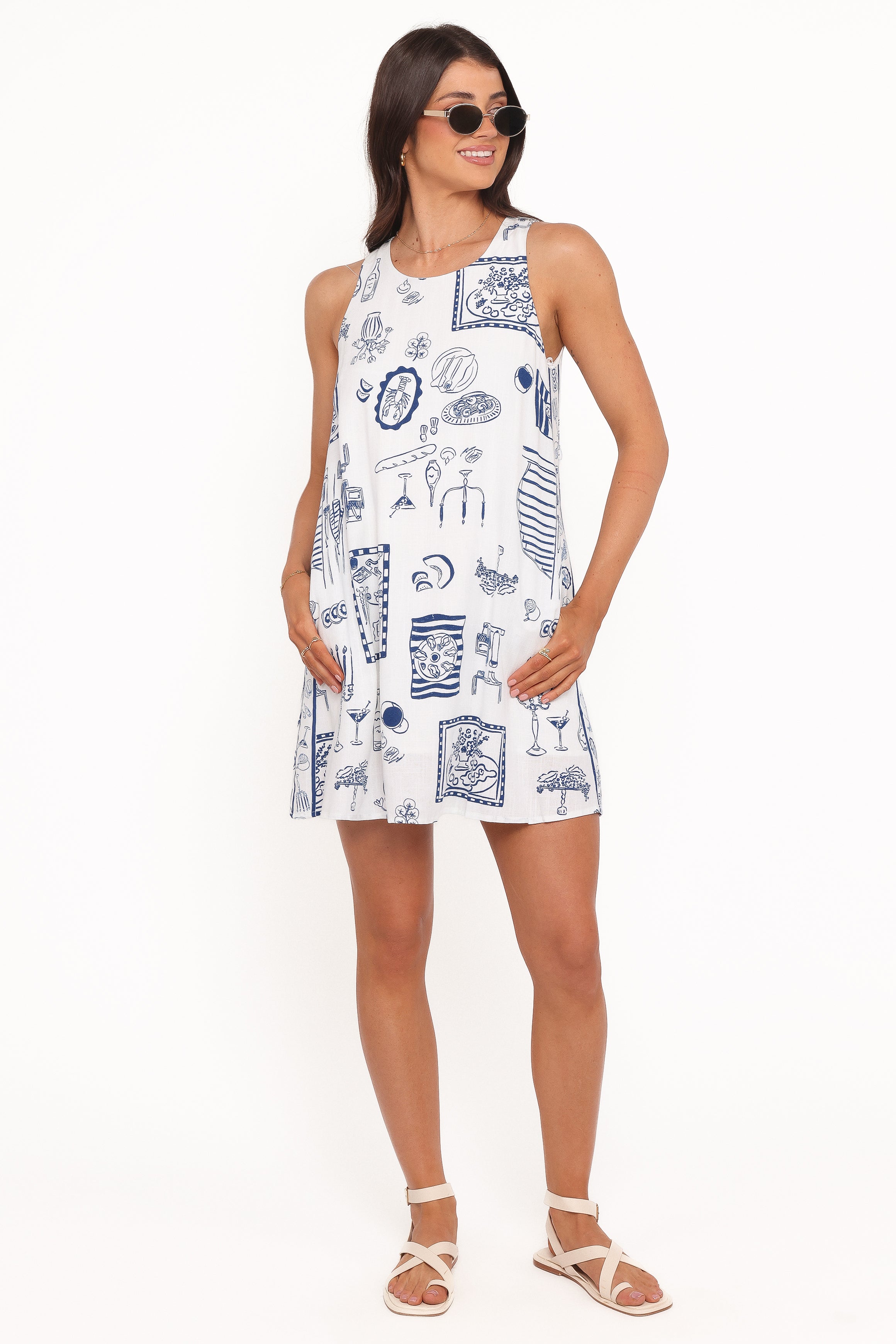Chester Mini Dress - Chantal Blue Print