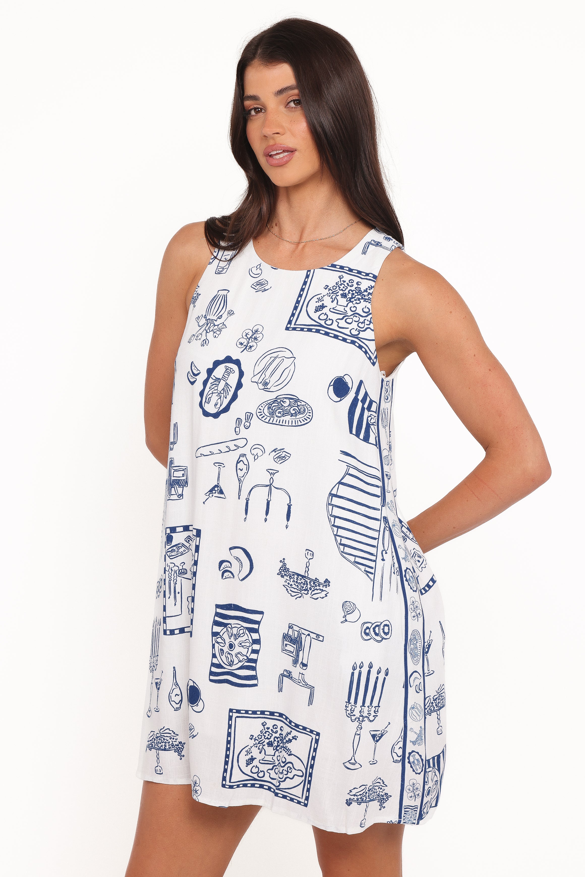 Chester Mini Dress - Chantal Blue Print