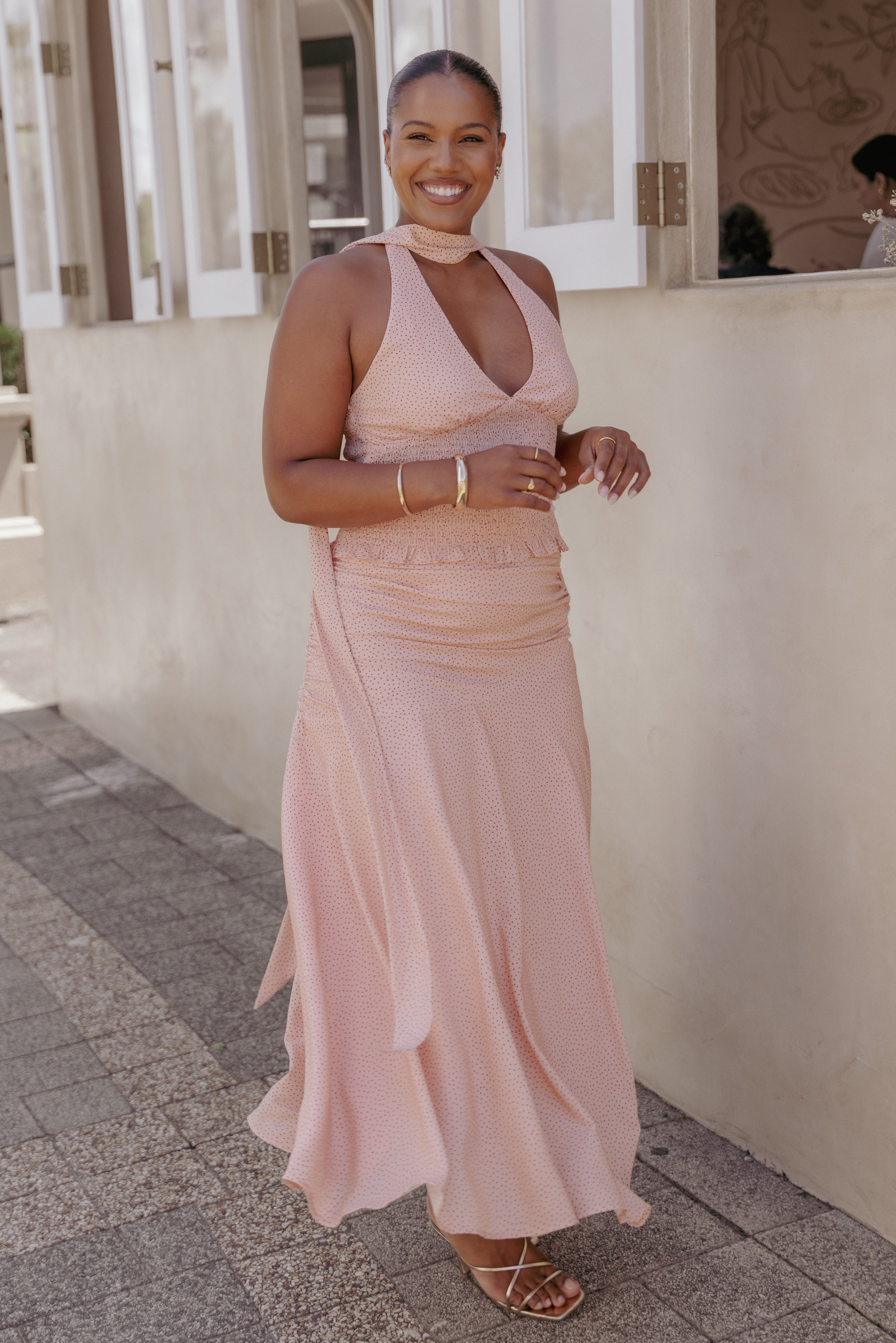 Cinthia Top - Peach Polka Dot