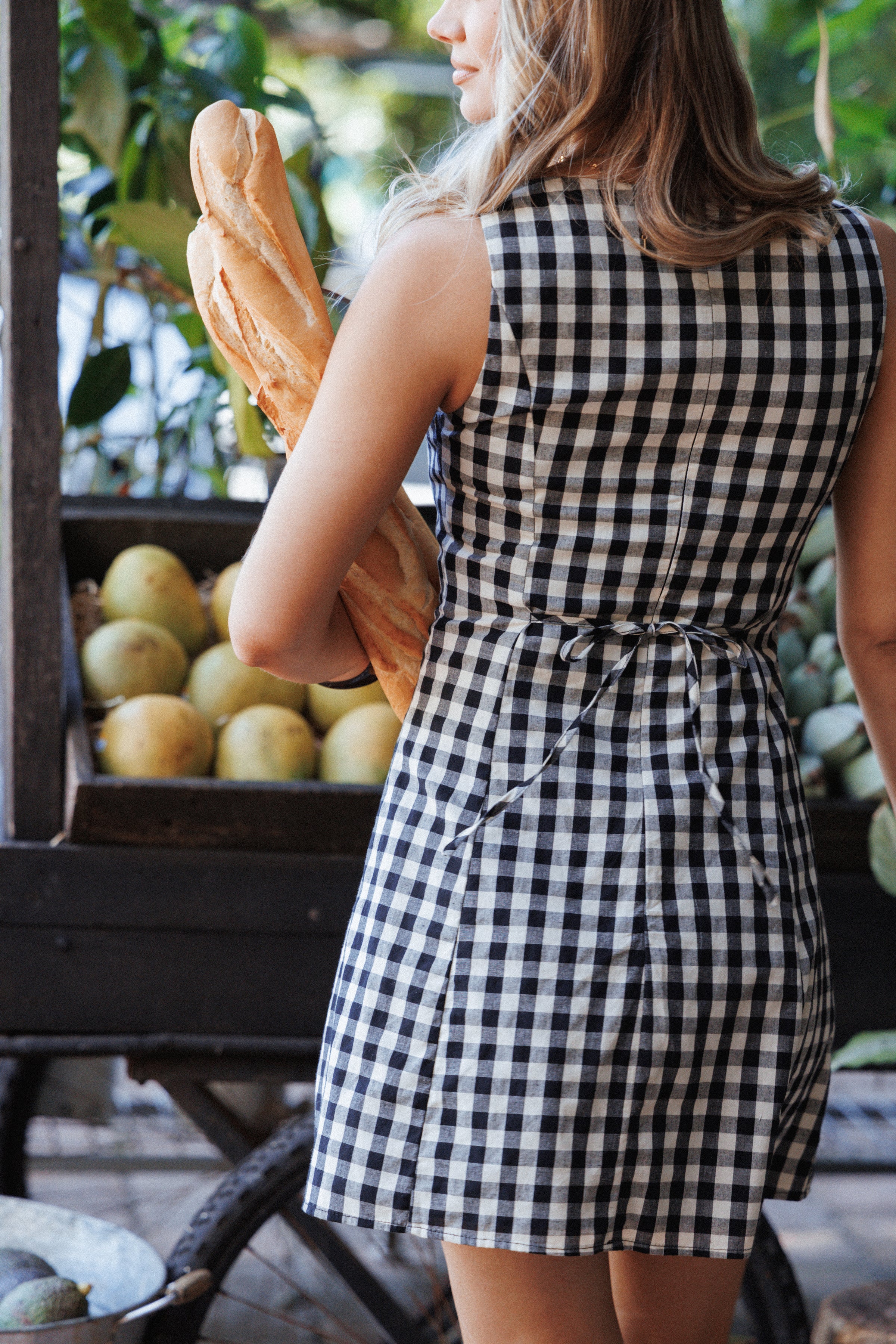 Circe Mini Dress - Black Gingham
