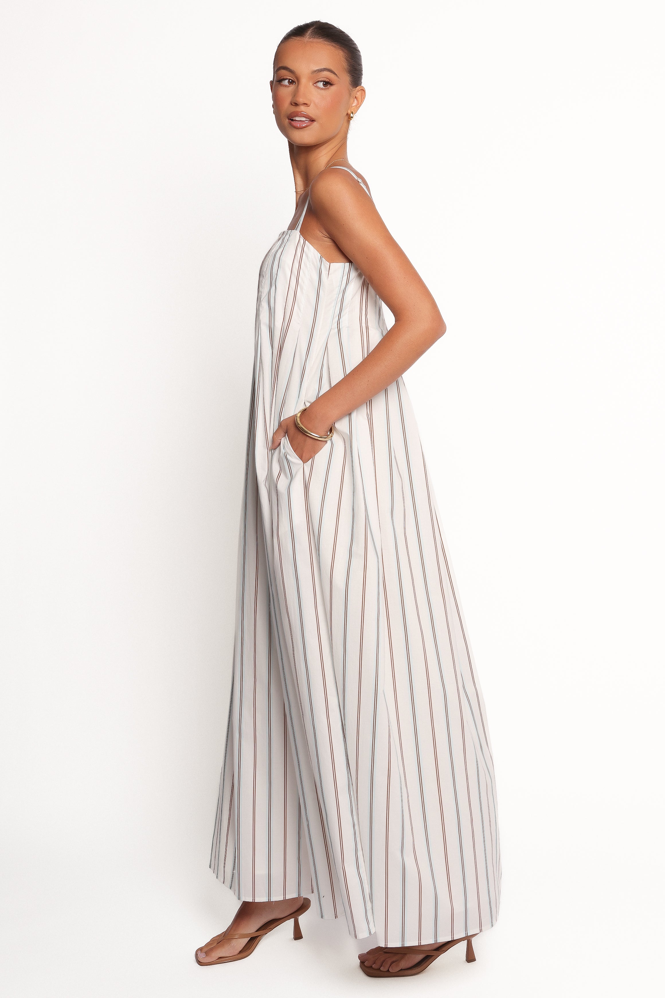 Corfu Midi Dress - Blue Stripe