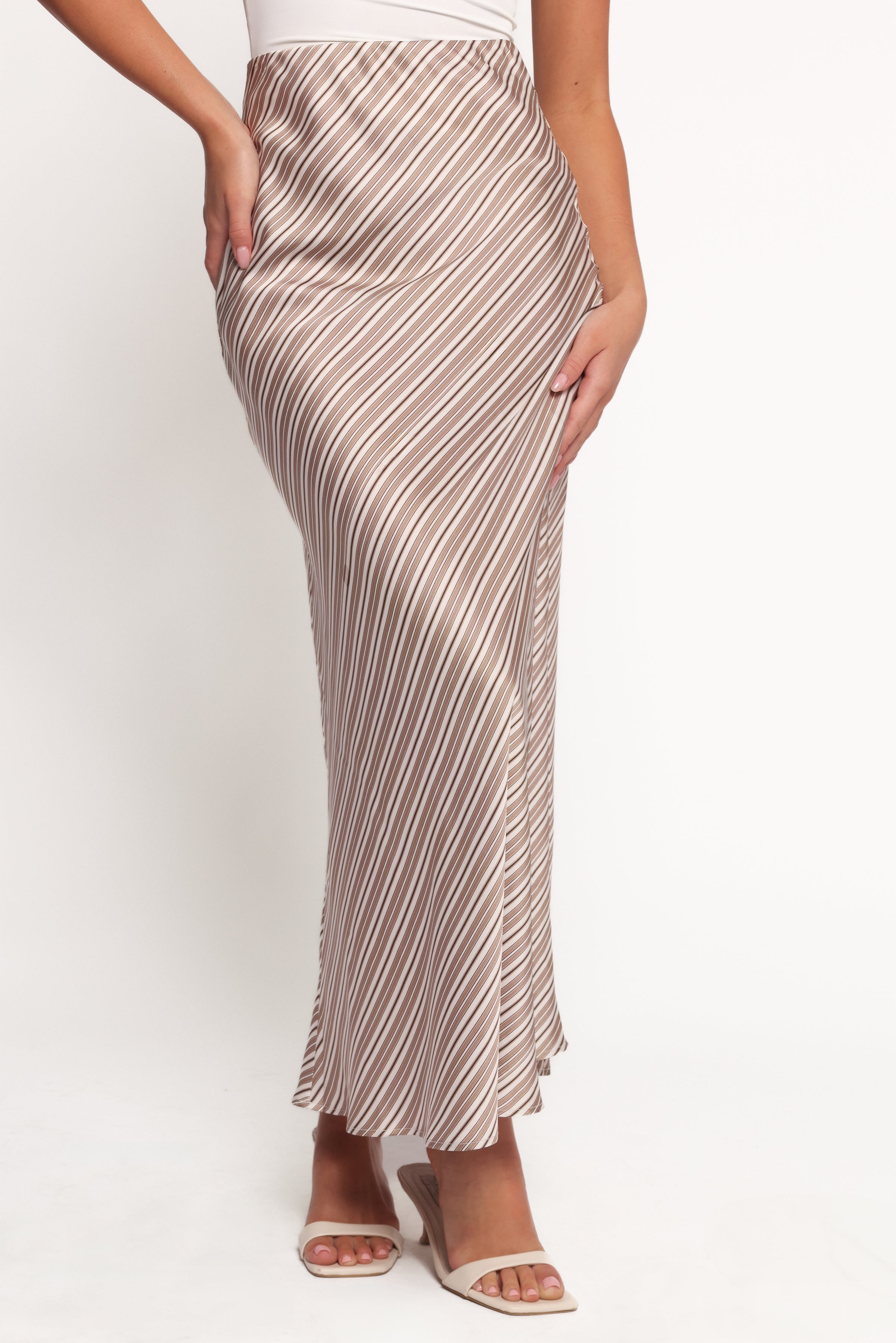 Dellia Maxi Skirt - Brown Stripes