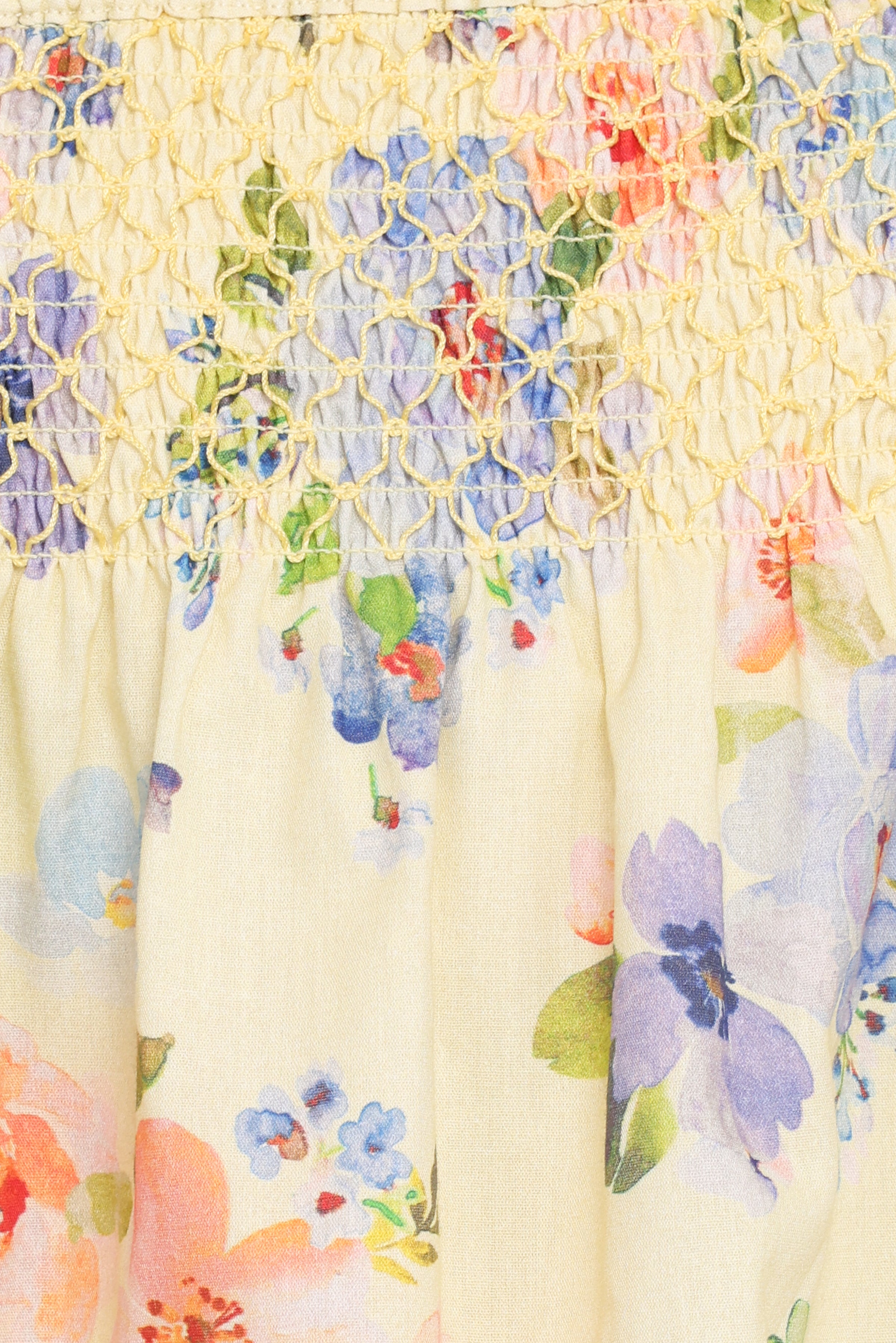 Cosima Baby Doll Top - Yellow Floral