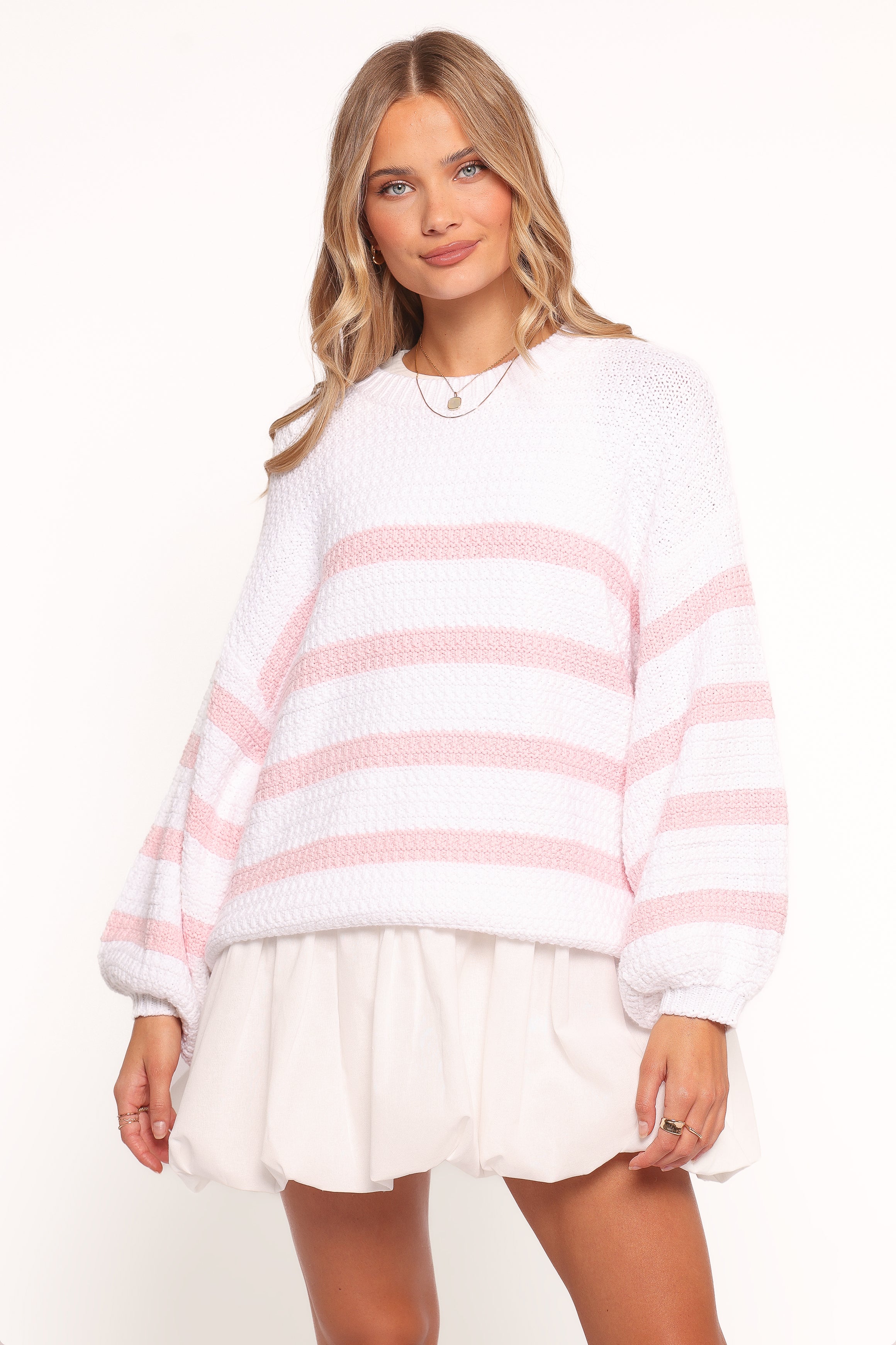 Darcey Knit Sweater - Pink Stripe