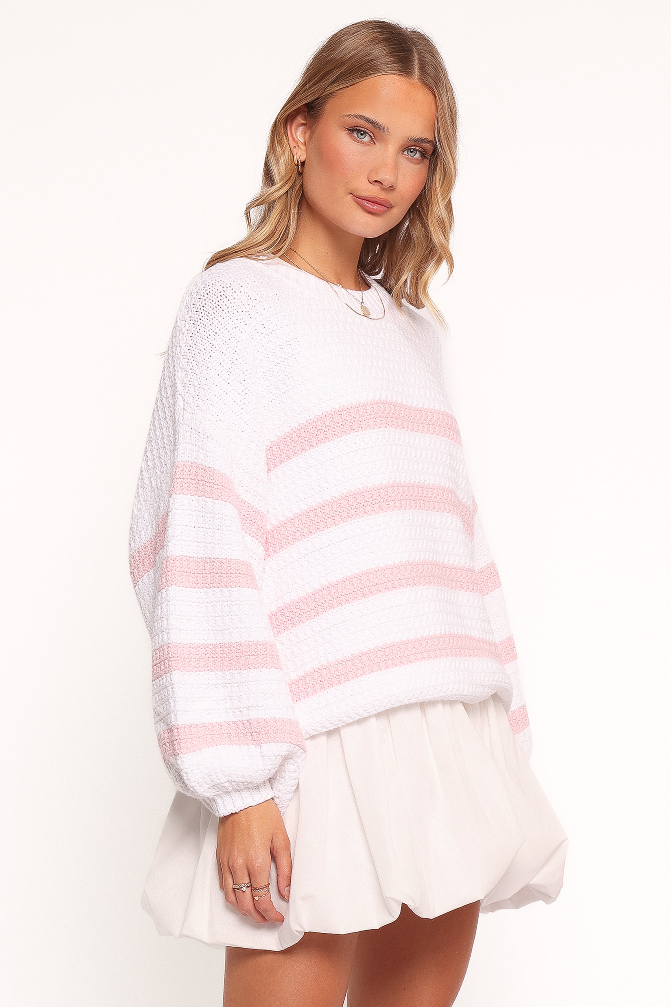 Darcey Knit Sweater - Pink Stripe