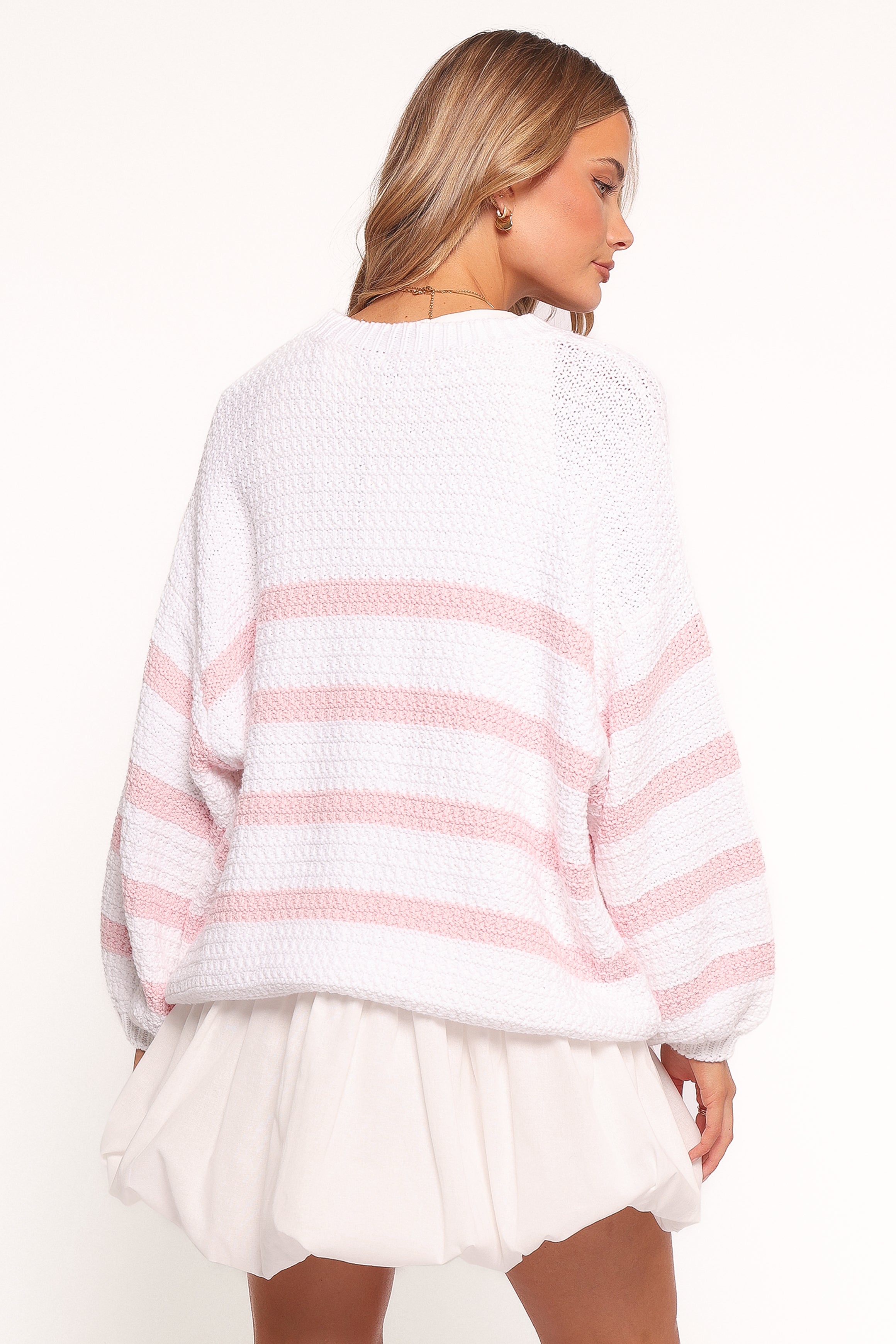 Darcey Knit Sweater - Pink Stripe