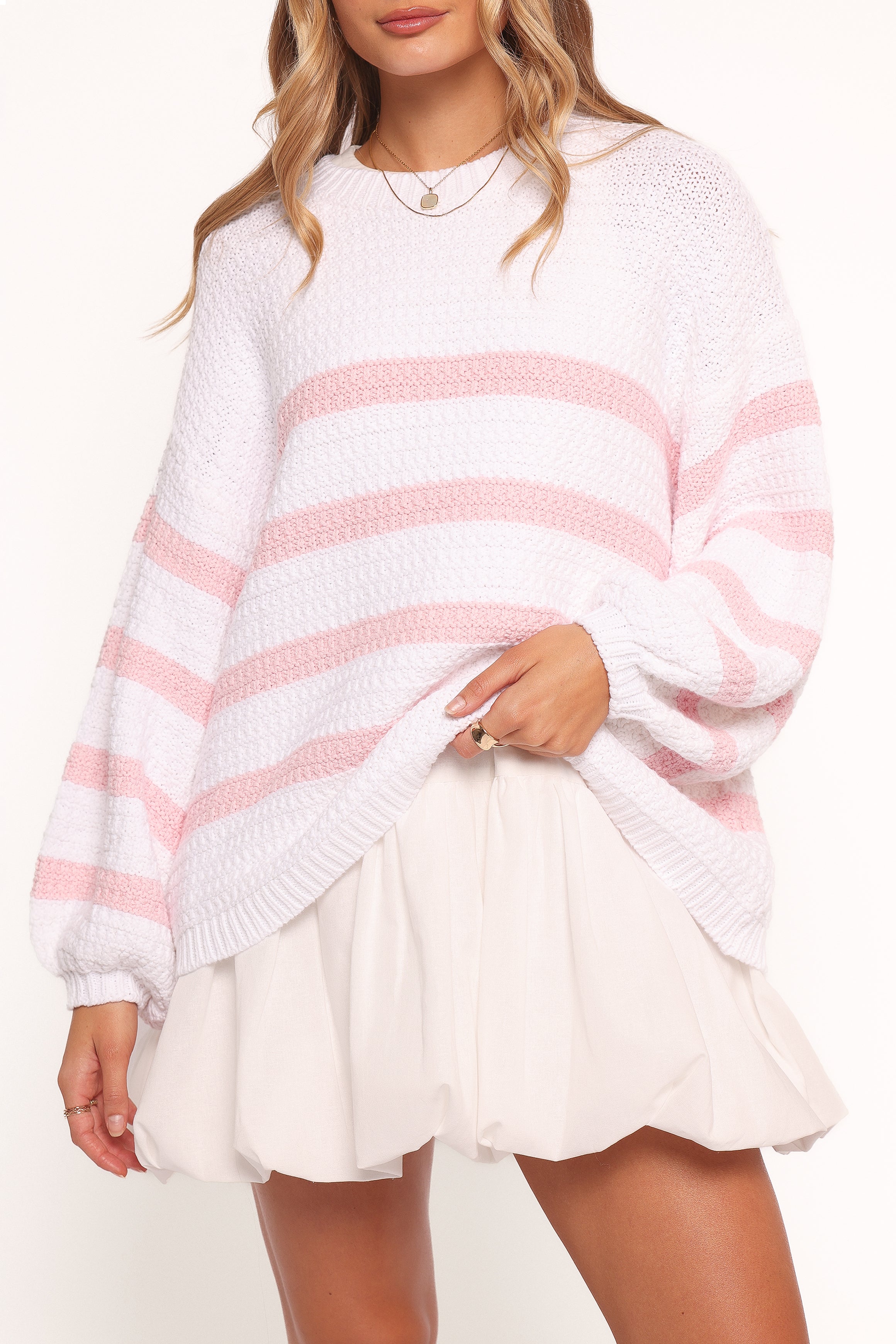 Darcey Knit Sweater - Pink Stripe