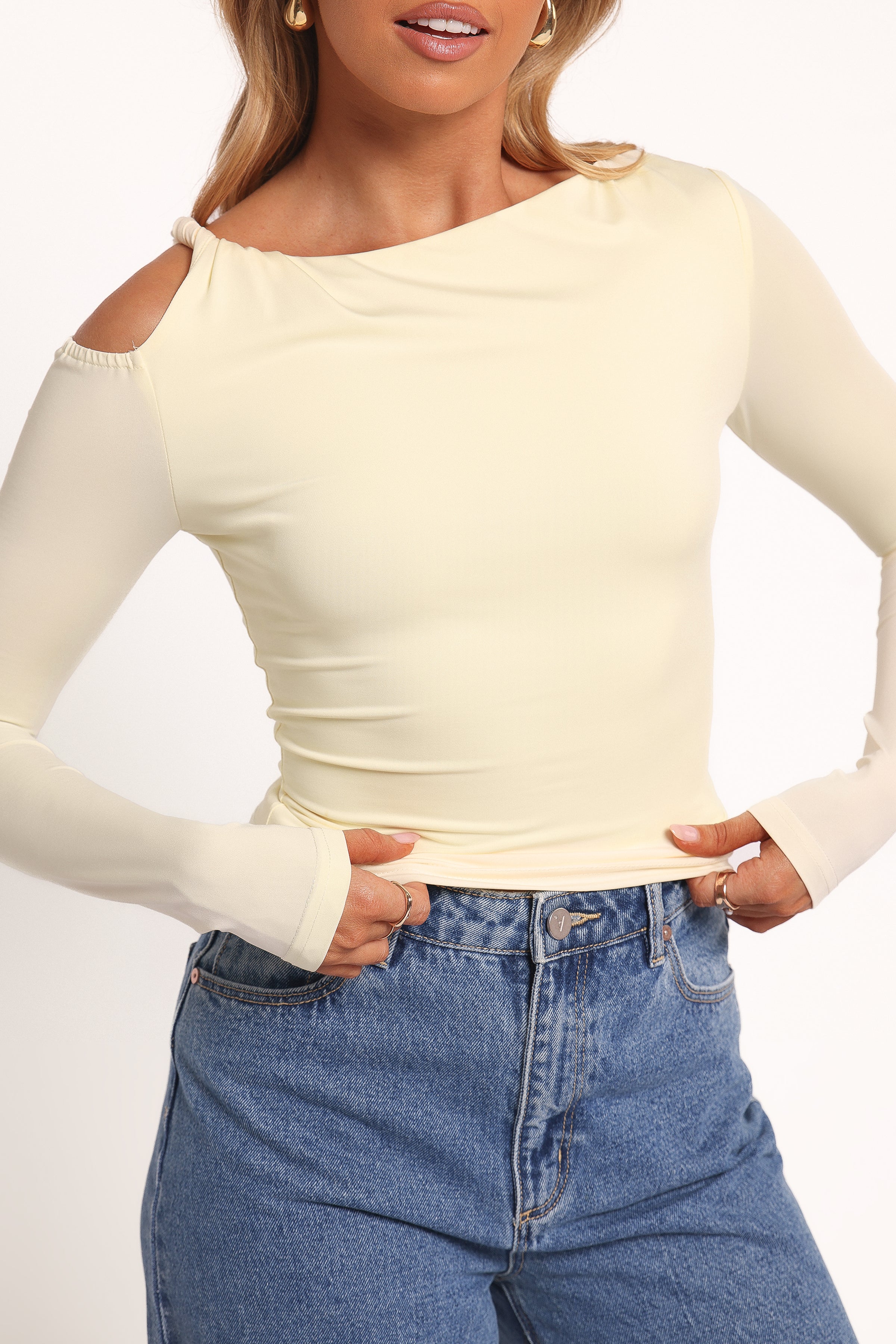 Darma Long Sleeve Top - Pale Yellow
