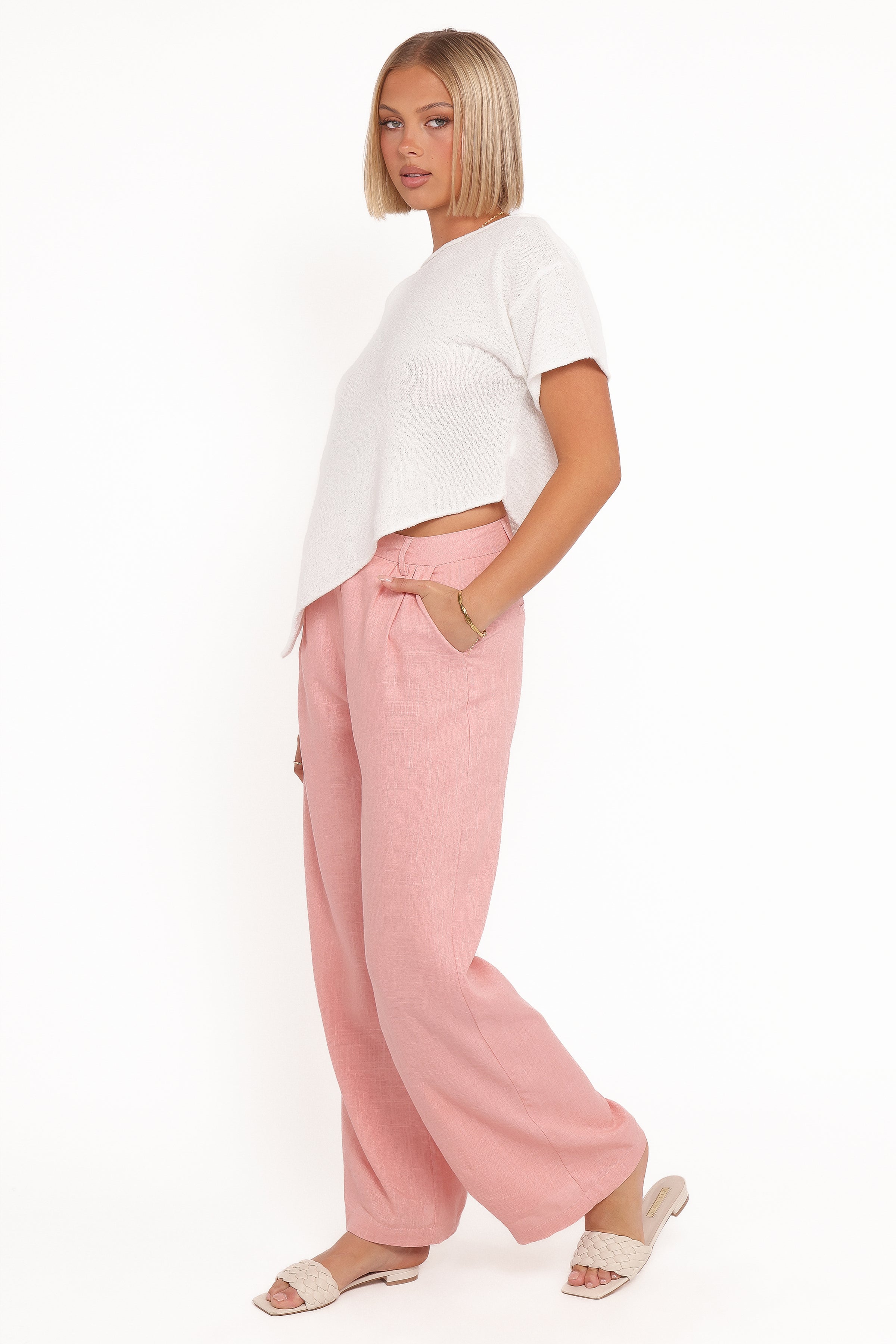 Dean Linen Pants - Light Pink