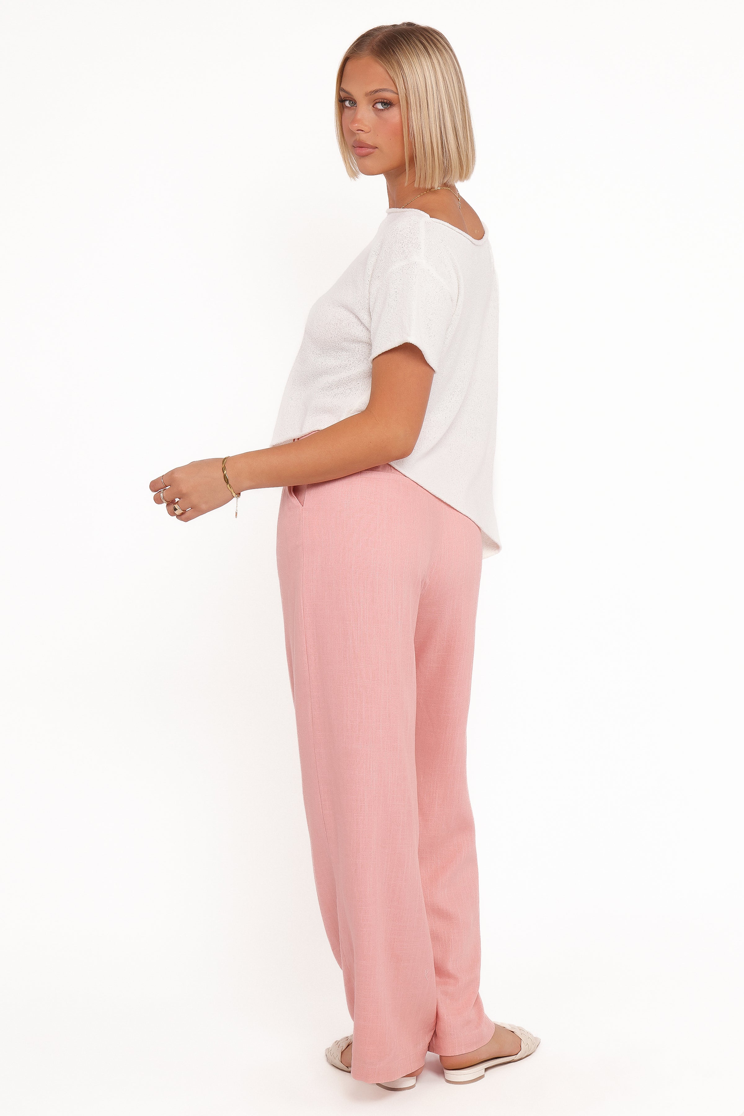 Dean Linen Pants - Light Pink