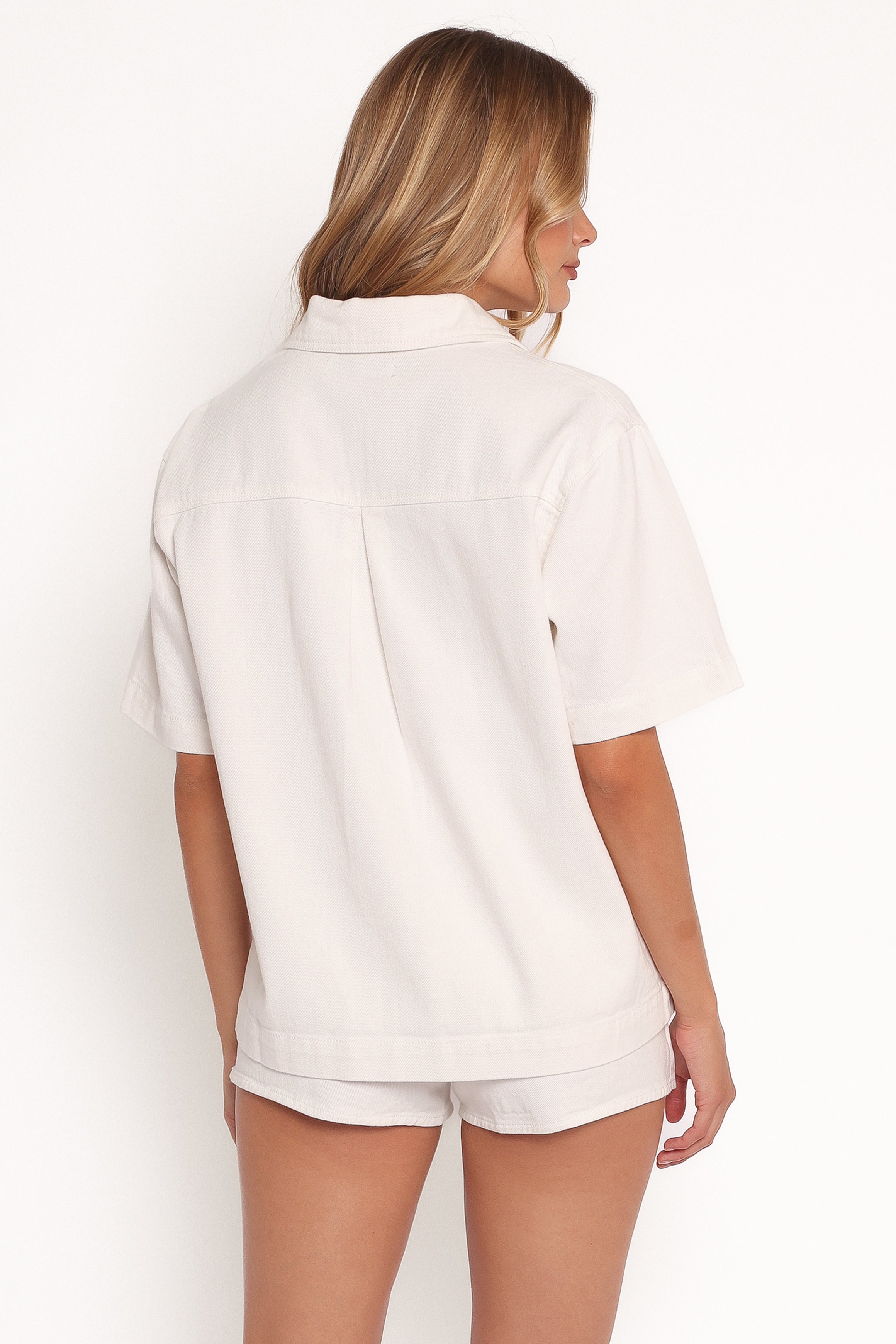 Ressie Denim Mini Skort - Off White