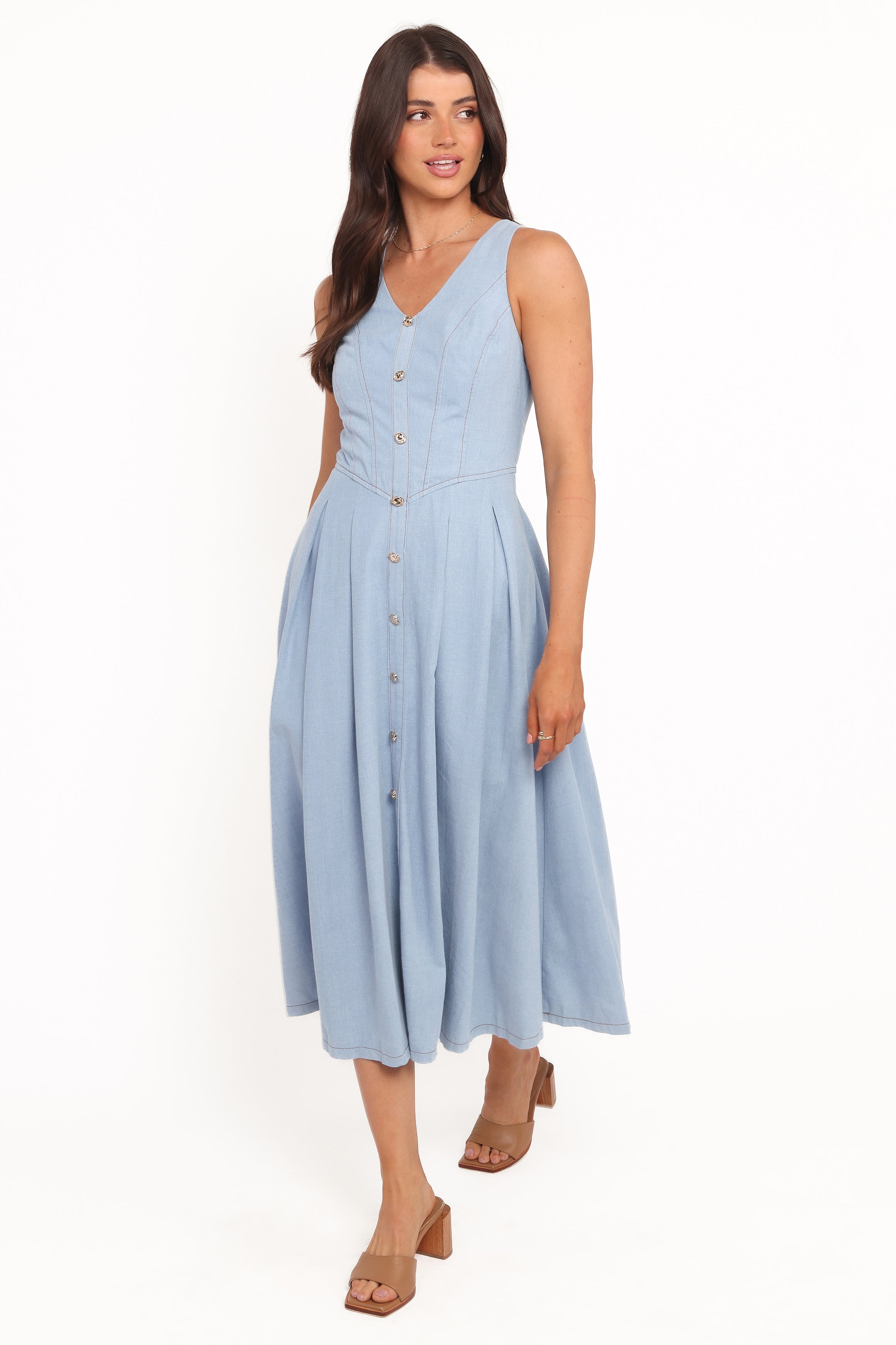 Ecoya Midi Dress - Blue