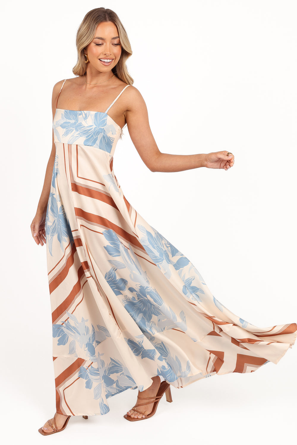 Elanor Maxi Dress - Pale Blue Print - View 6 | Shop Formal Dress