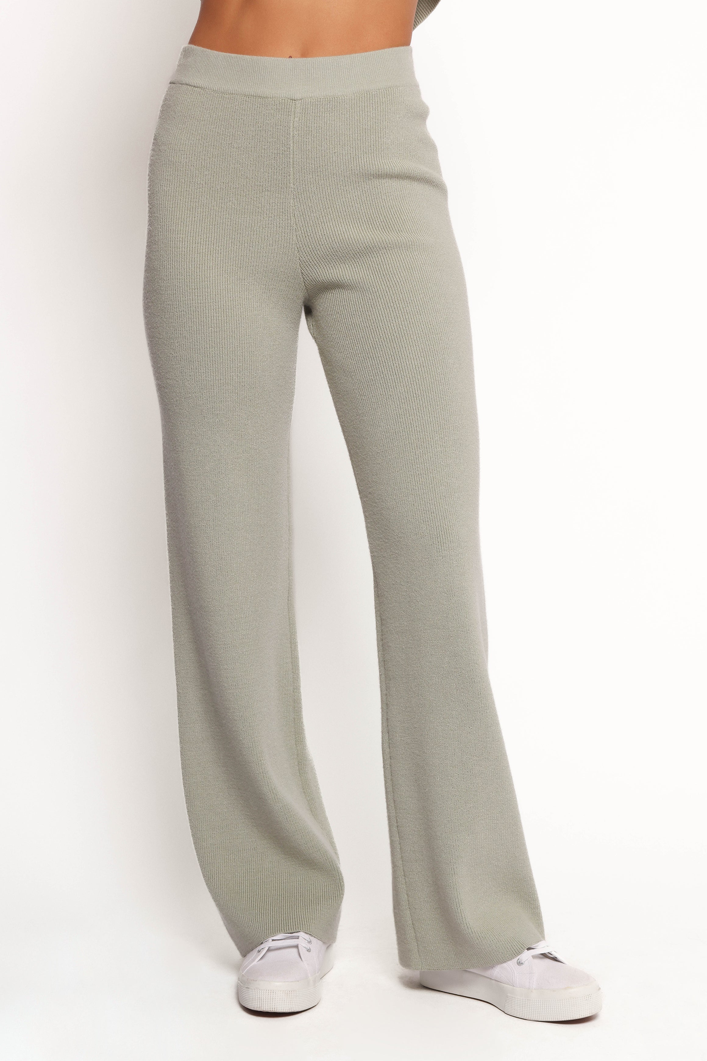 Ellory Knitted Pants Set - Light Sage
