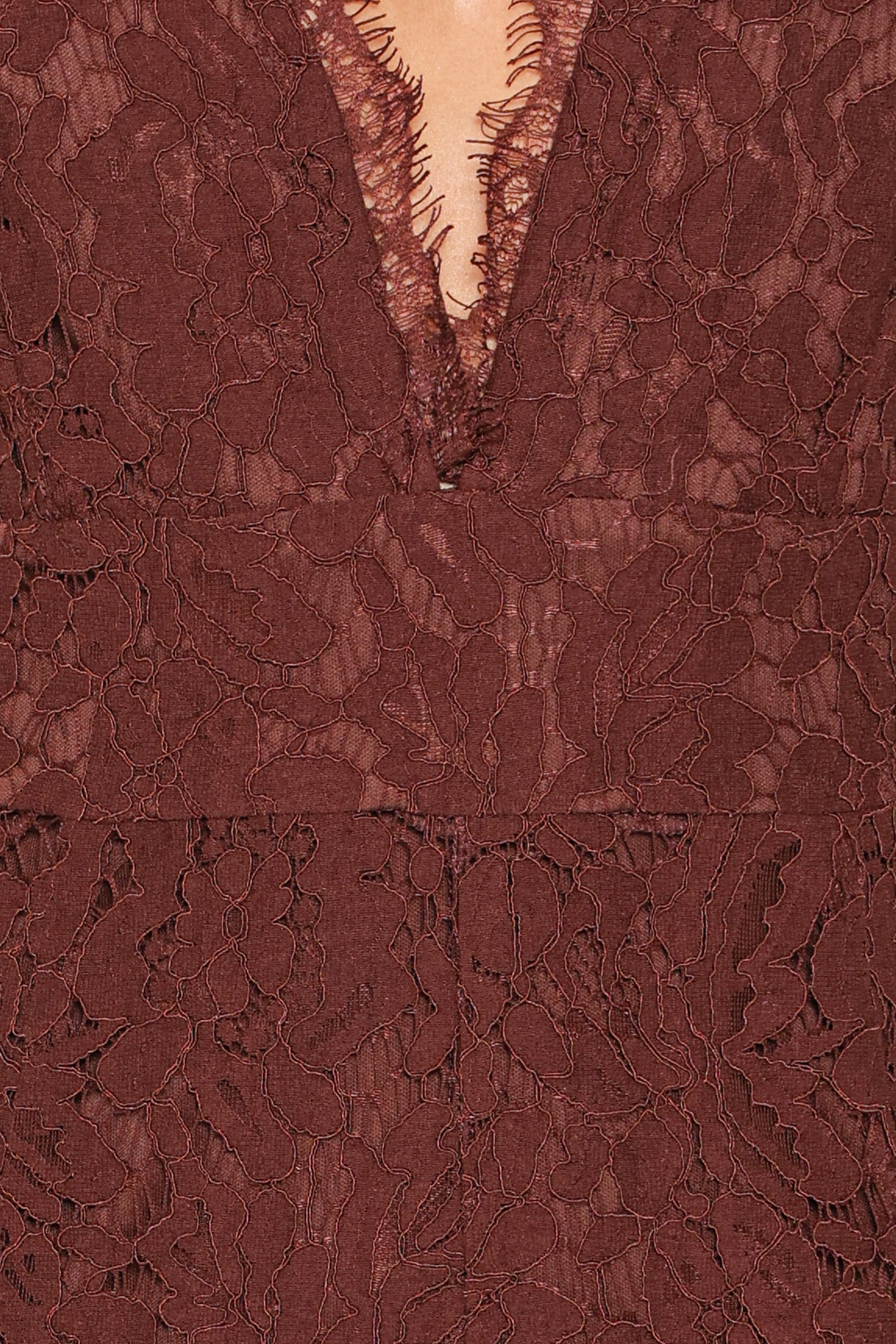 Eloise Lace Jumpsuit - Chocolate Brown