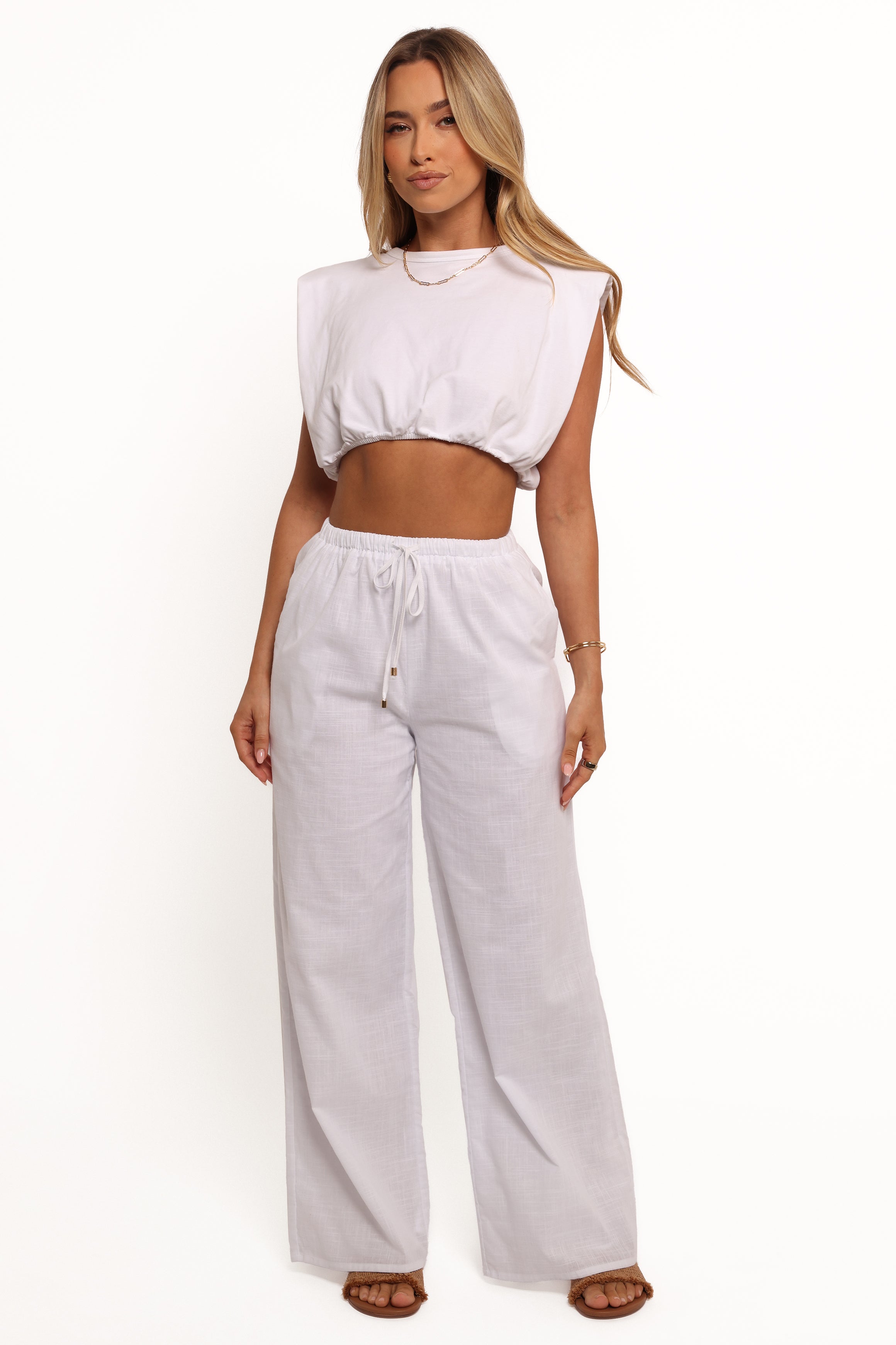 Ember Cotton Pants - White