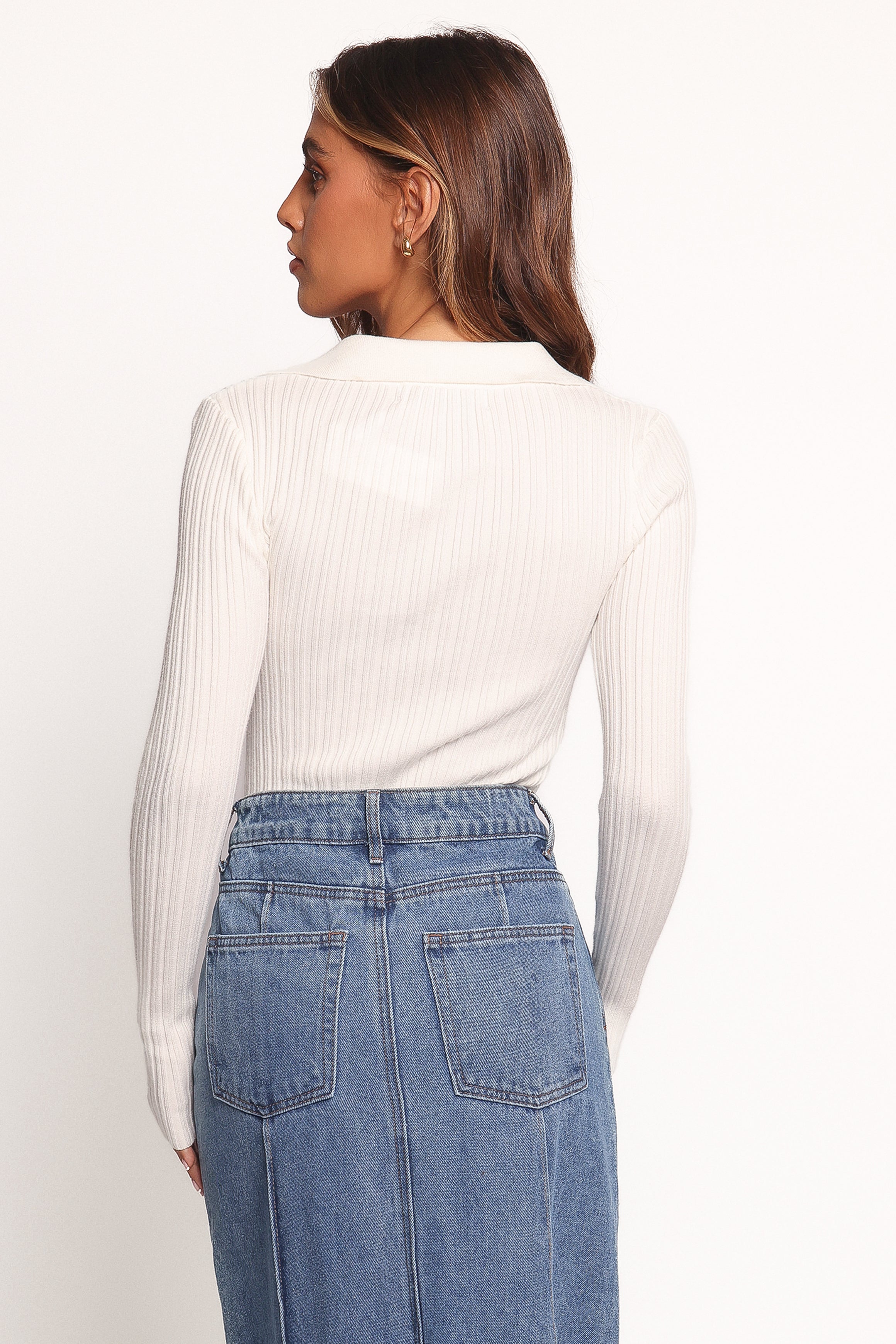 Emmerson Long Sleeve Knit Top - White