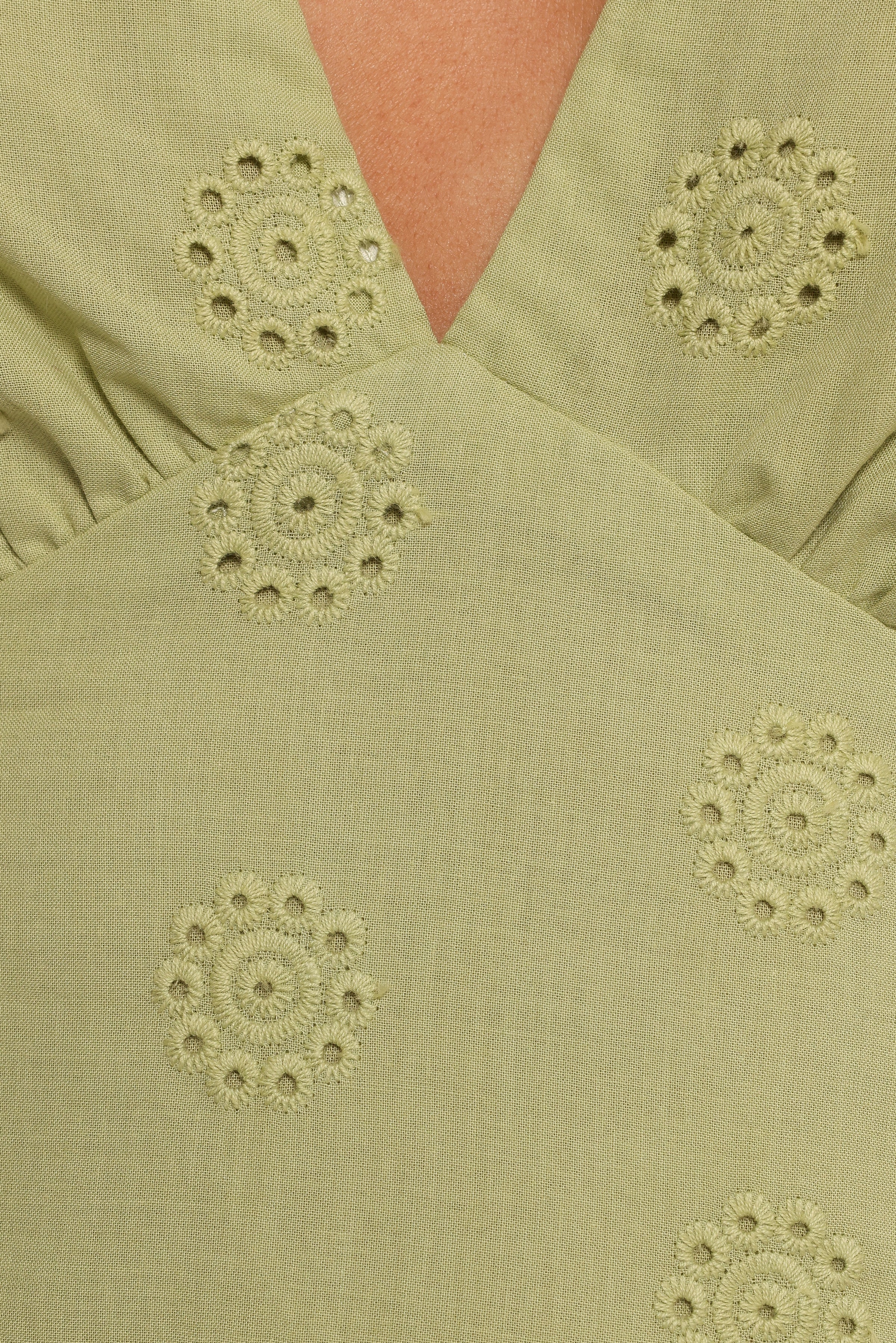 Ensley Flutter Sleeve Maxi Dress - Olive Green