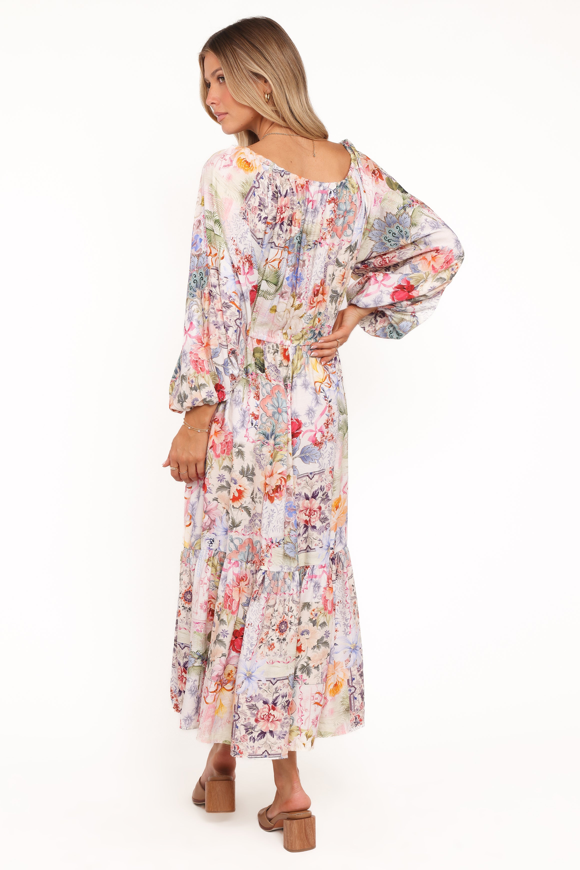 Faris Off Shoulder Midi Dress - Floral