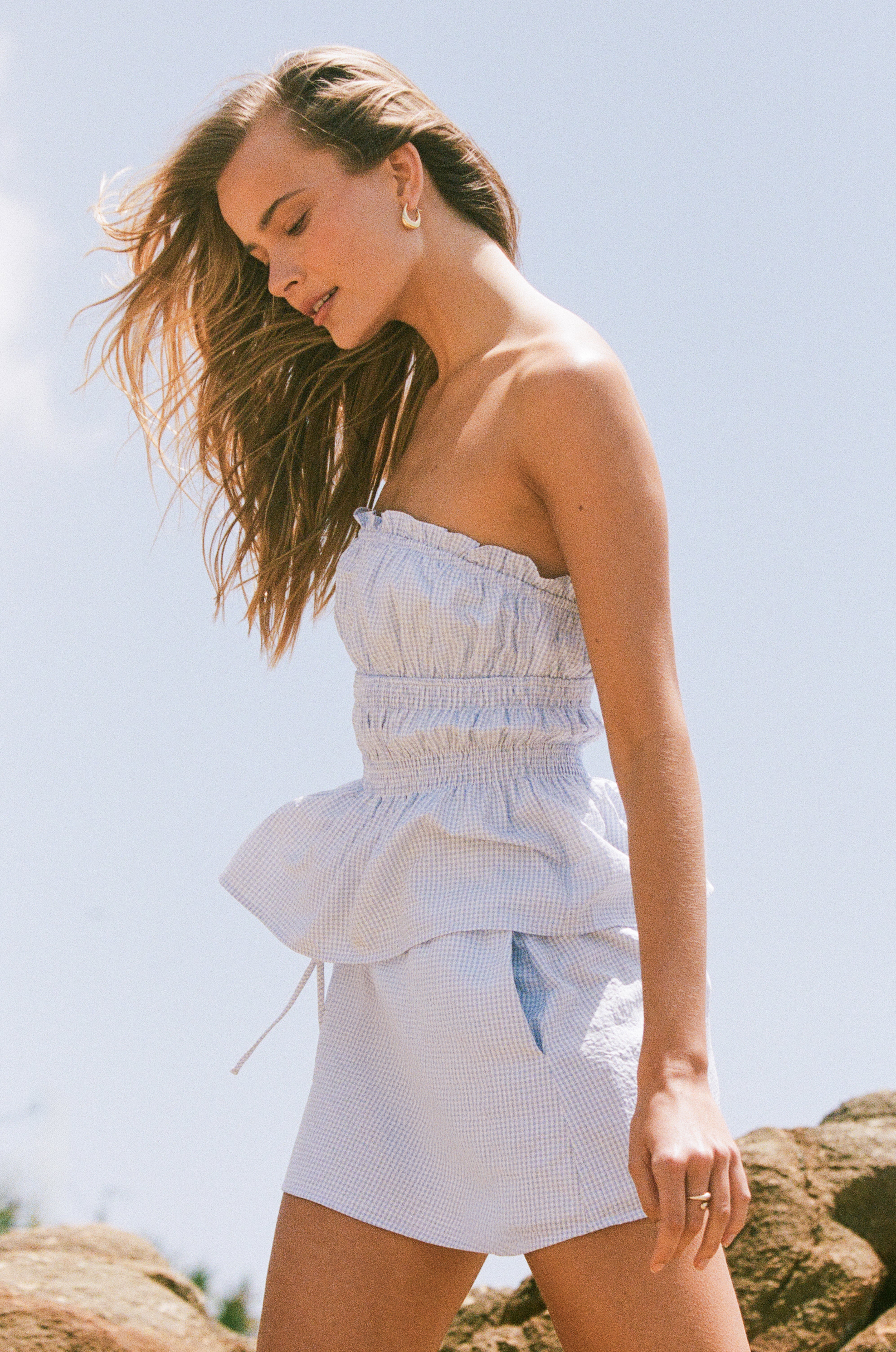 Luna Skirt Set - Blue Gingham