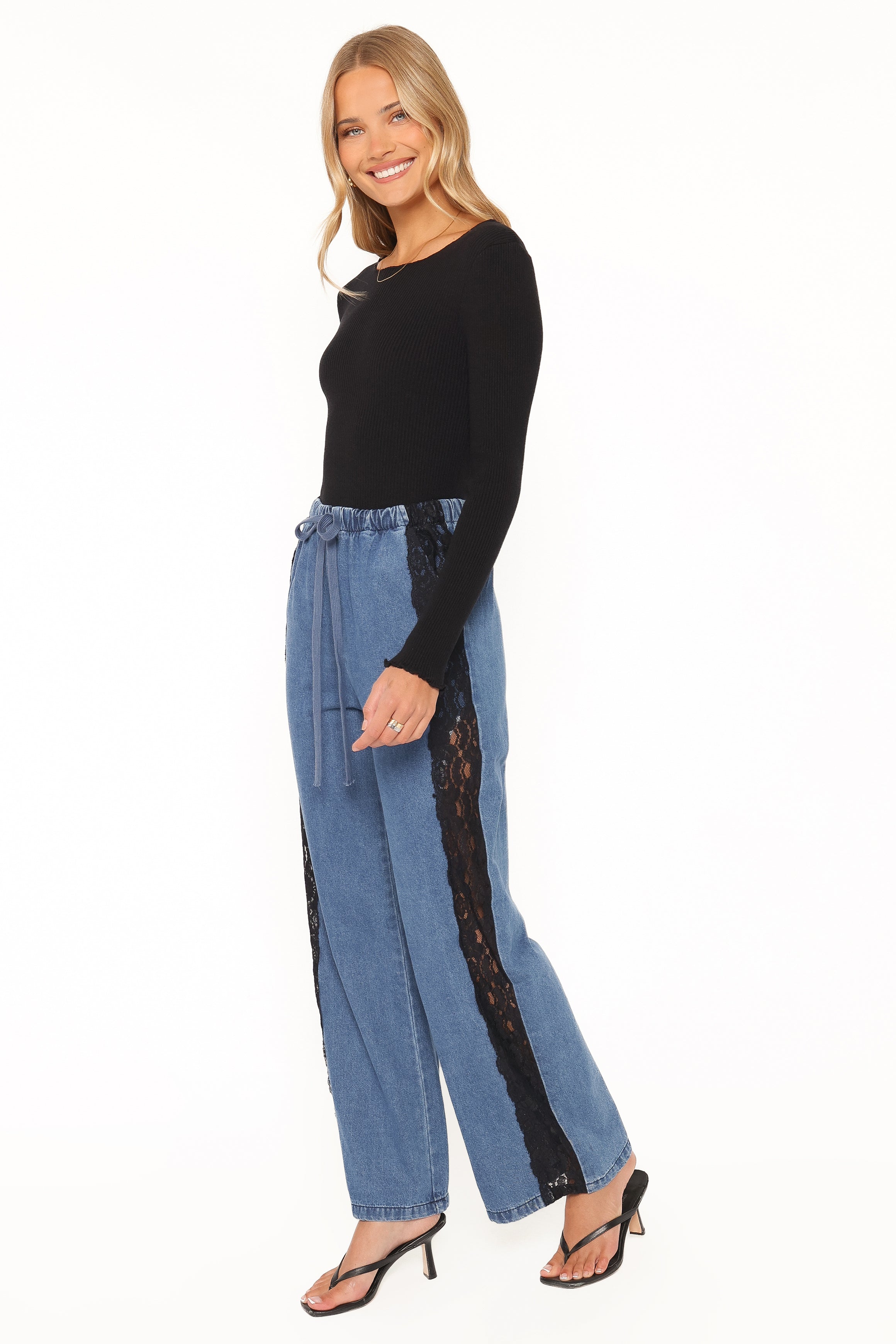 Fletcher Denim Racer Pants - Indigo Lace