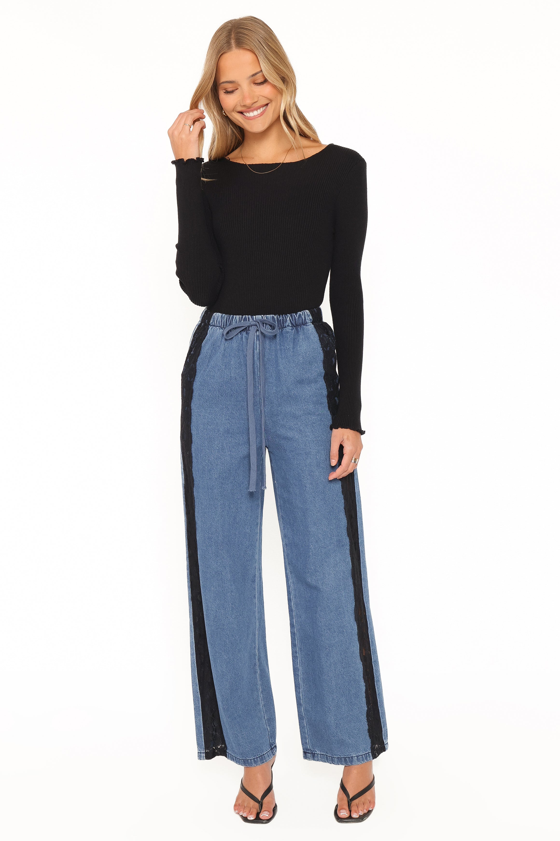 Fletcher Denim Racer Pants - Indigo Lace