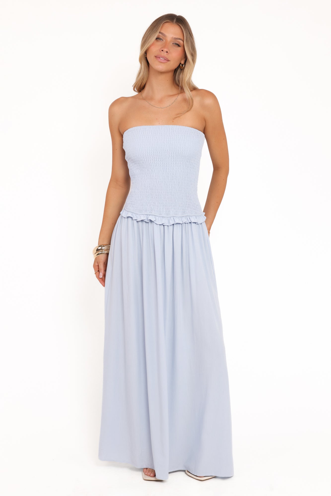 Fleur Strapless Maxi Dress - Pale Blue