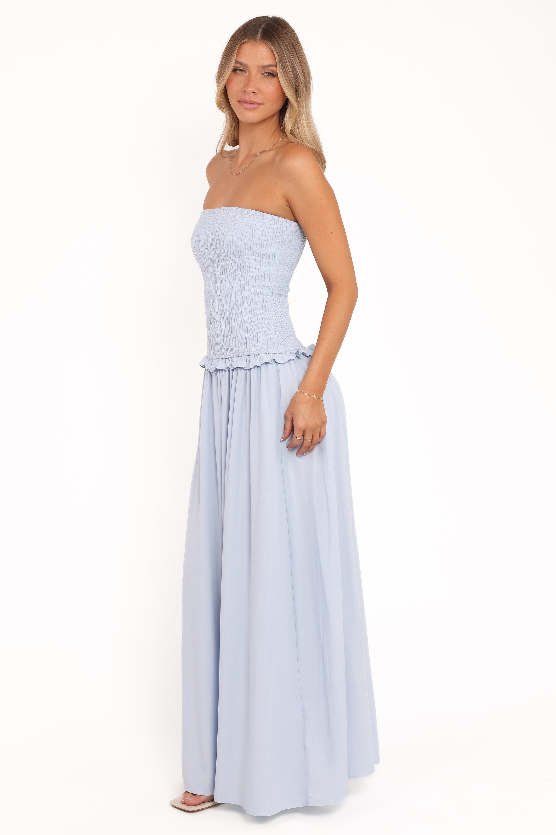 Fleur Strapless Maxi Dress - Pale Blue