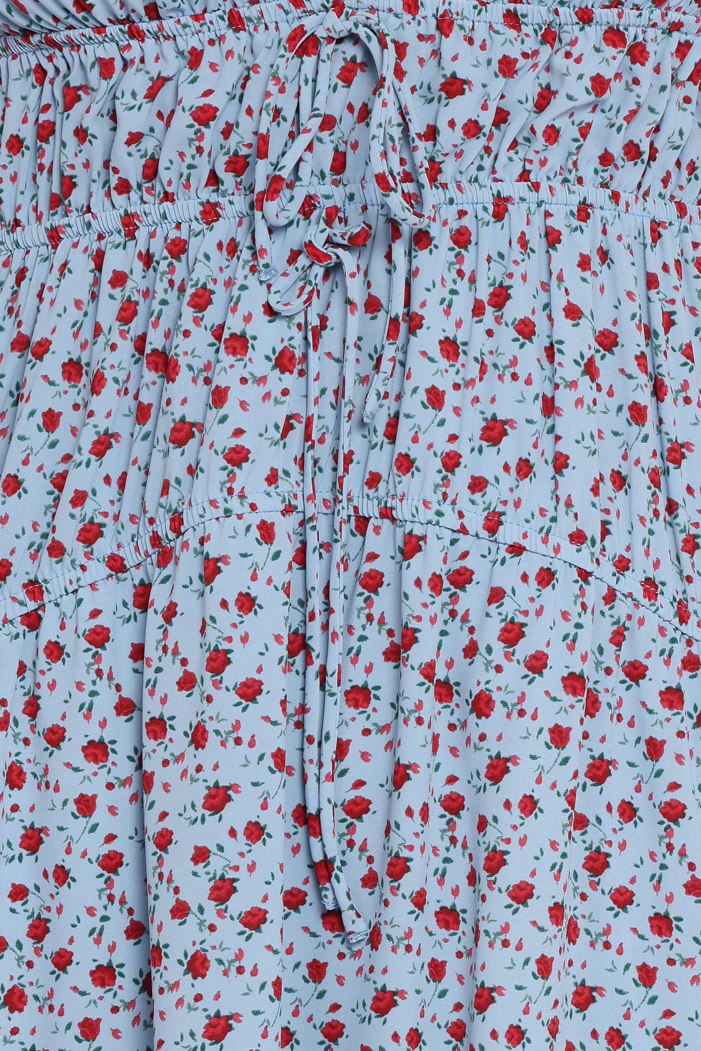 Freesia Midi Dress - Blue Red Floral