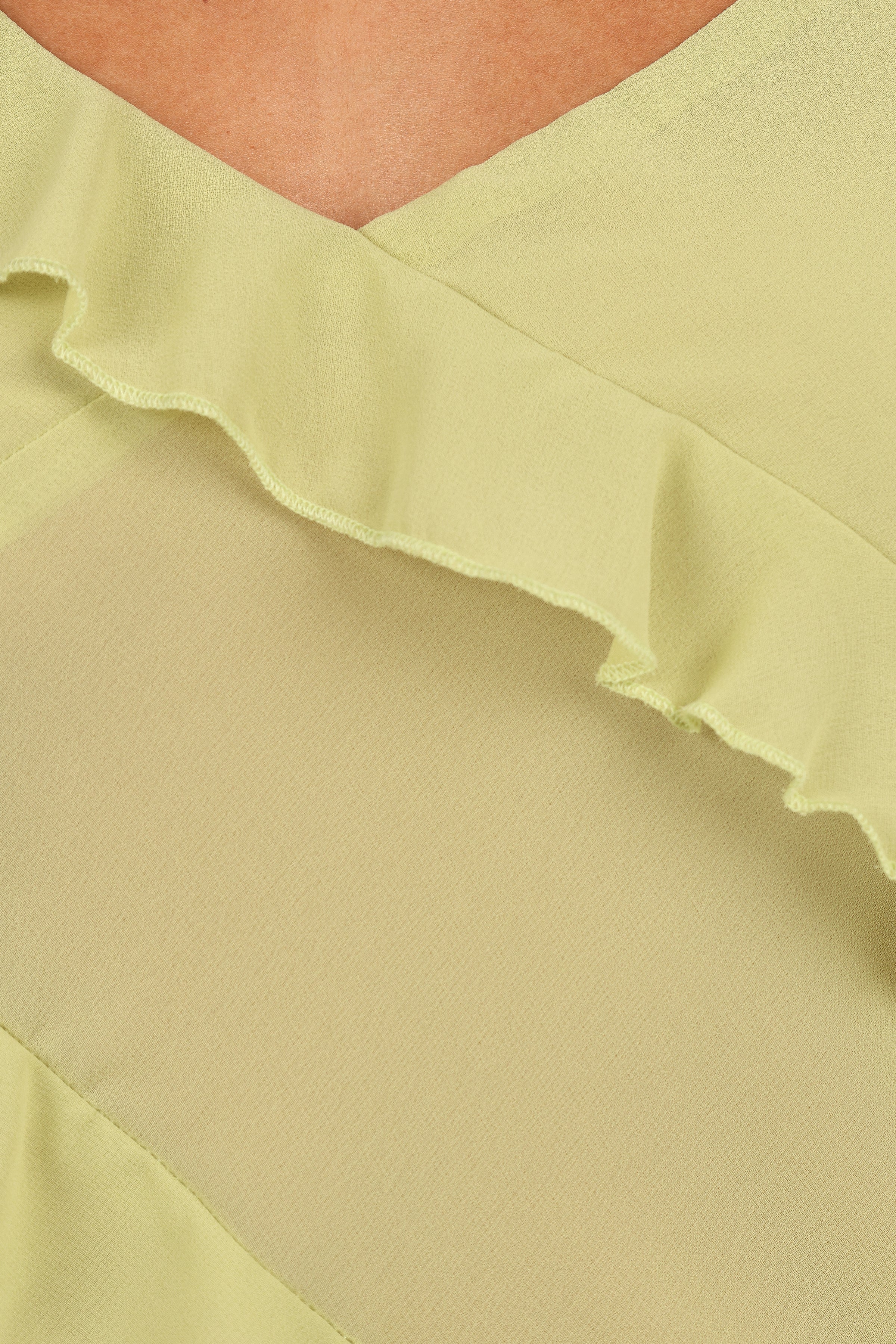 Gabrielle Ruffle Top - Meadow Green