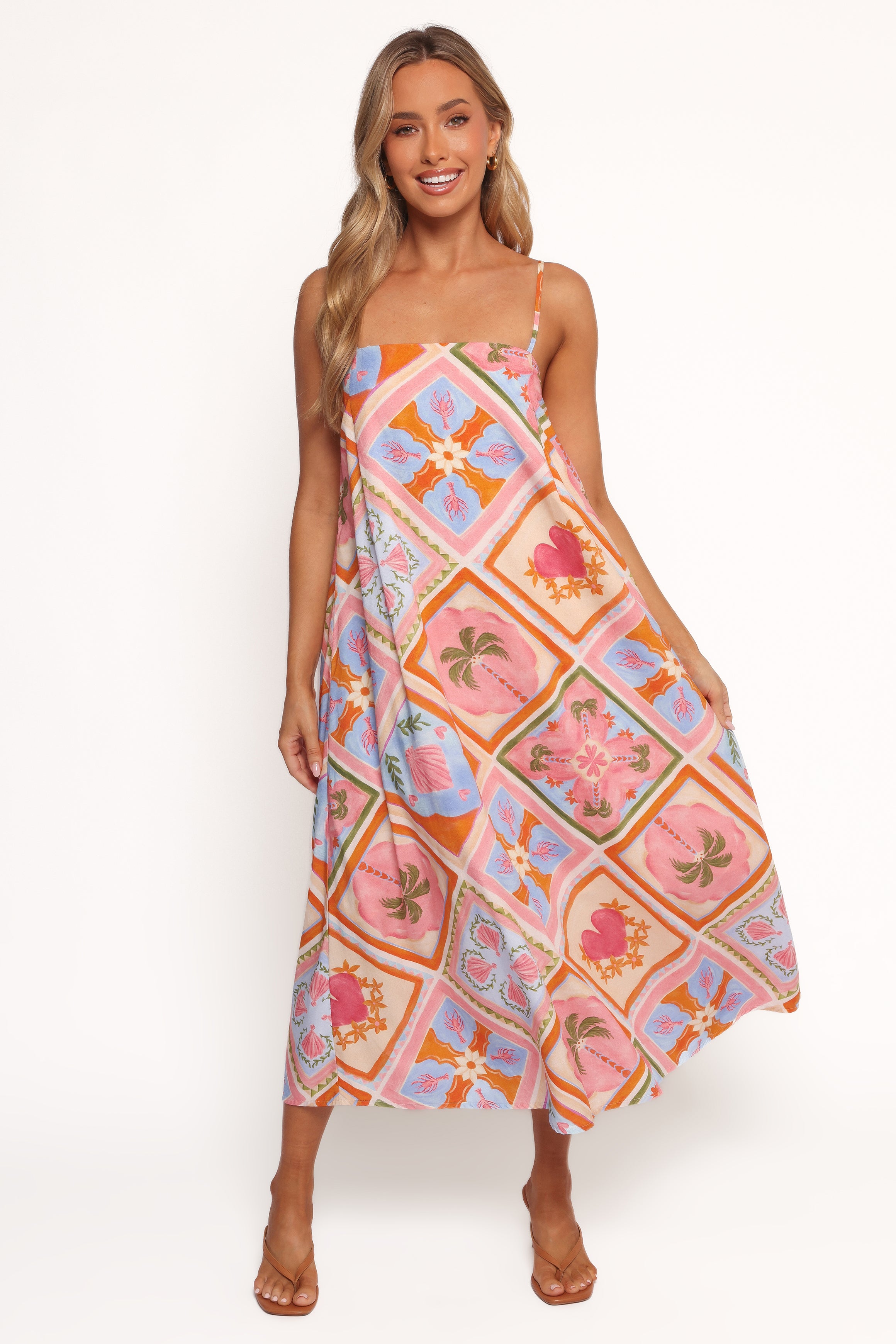 Gisela Midi Dress - Multi Tile