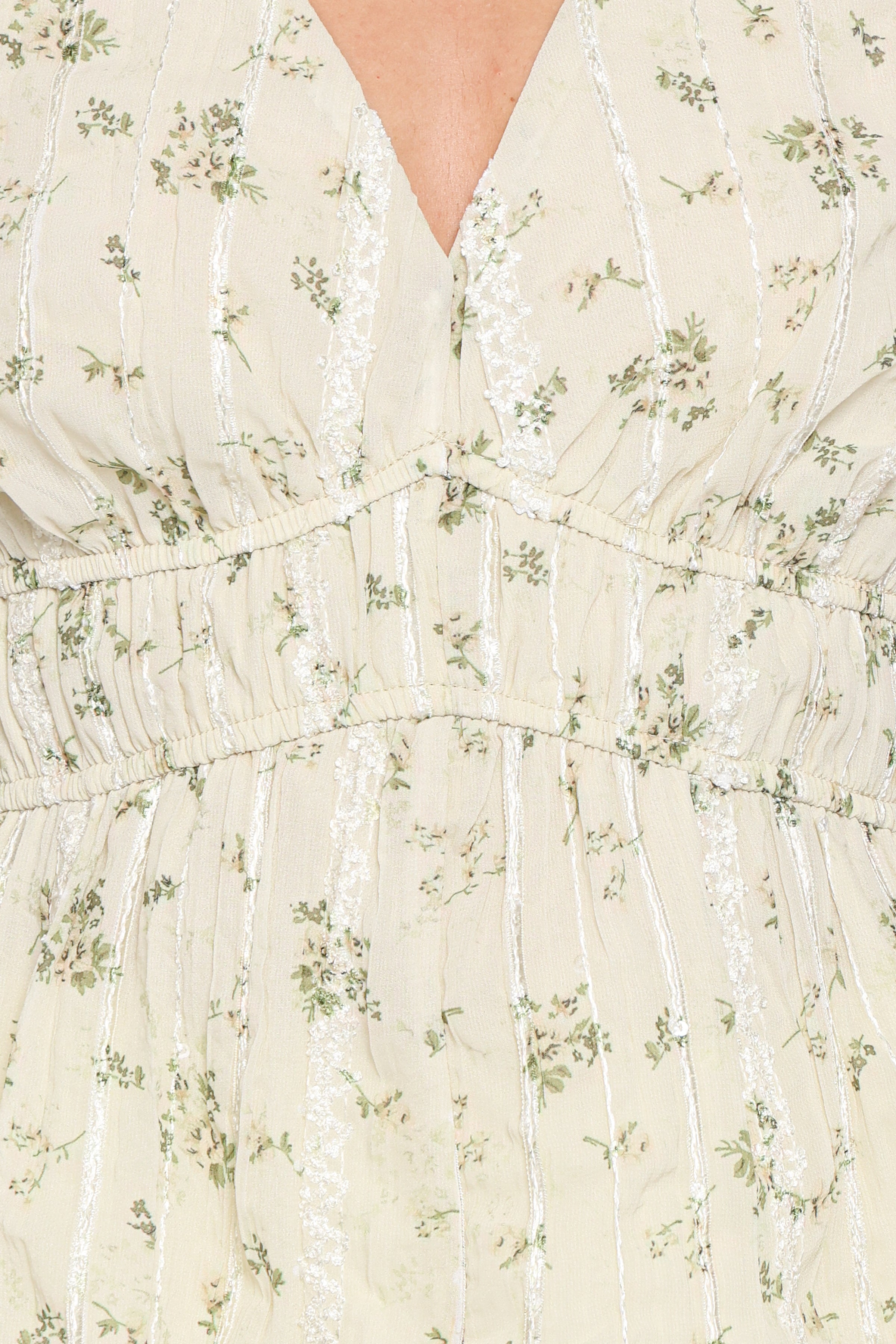 Griffin Peplum Blouse - Green Floral