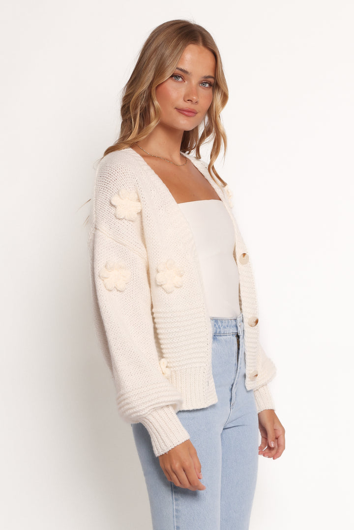 Collective Dress - Harlee Flower Cardigan - White image 6