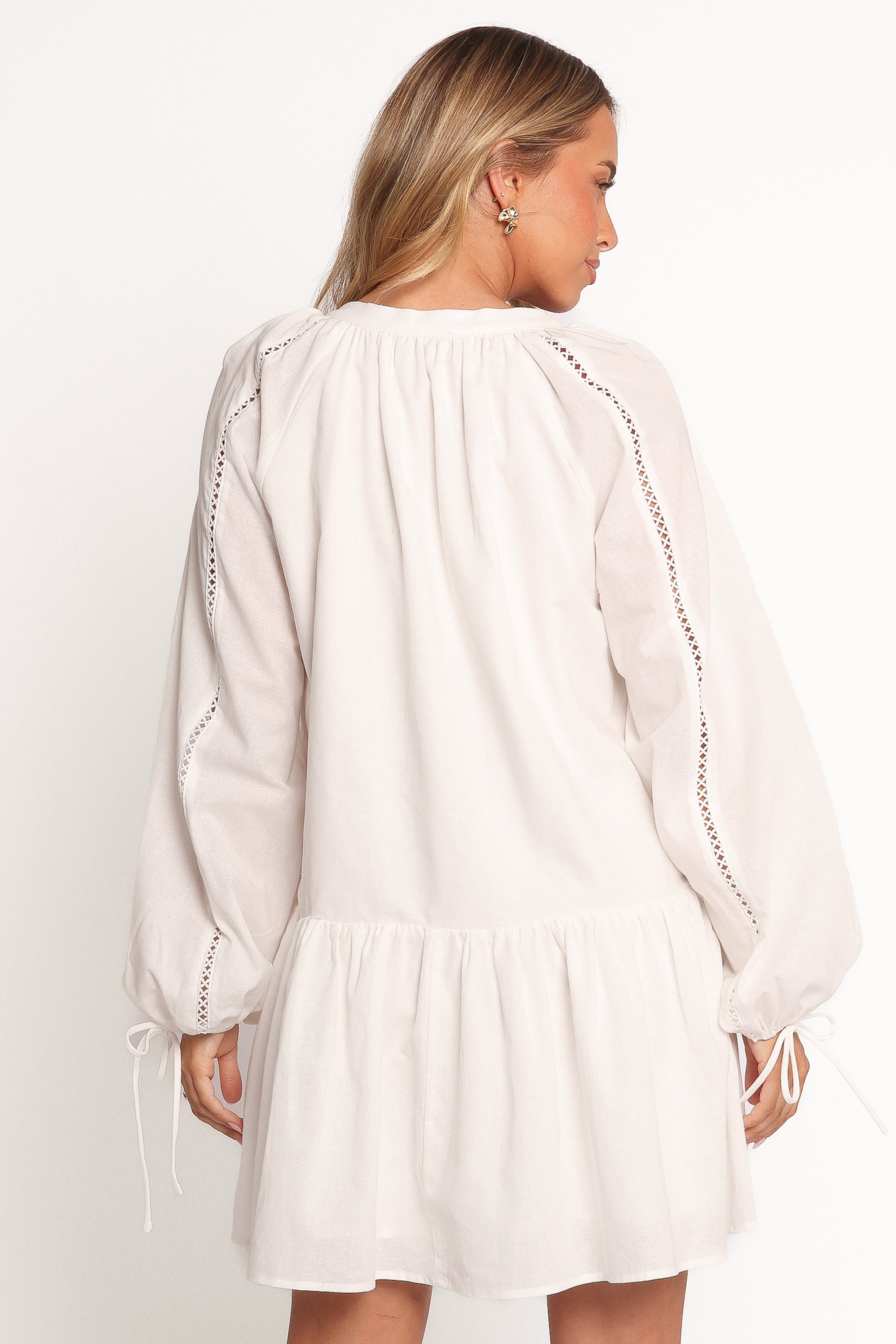 Hart Long Sleeve Mini Dress - White