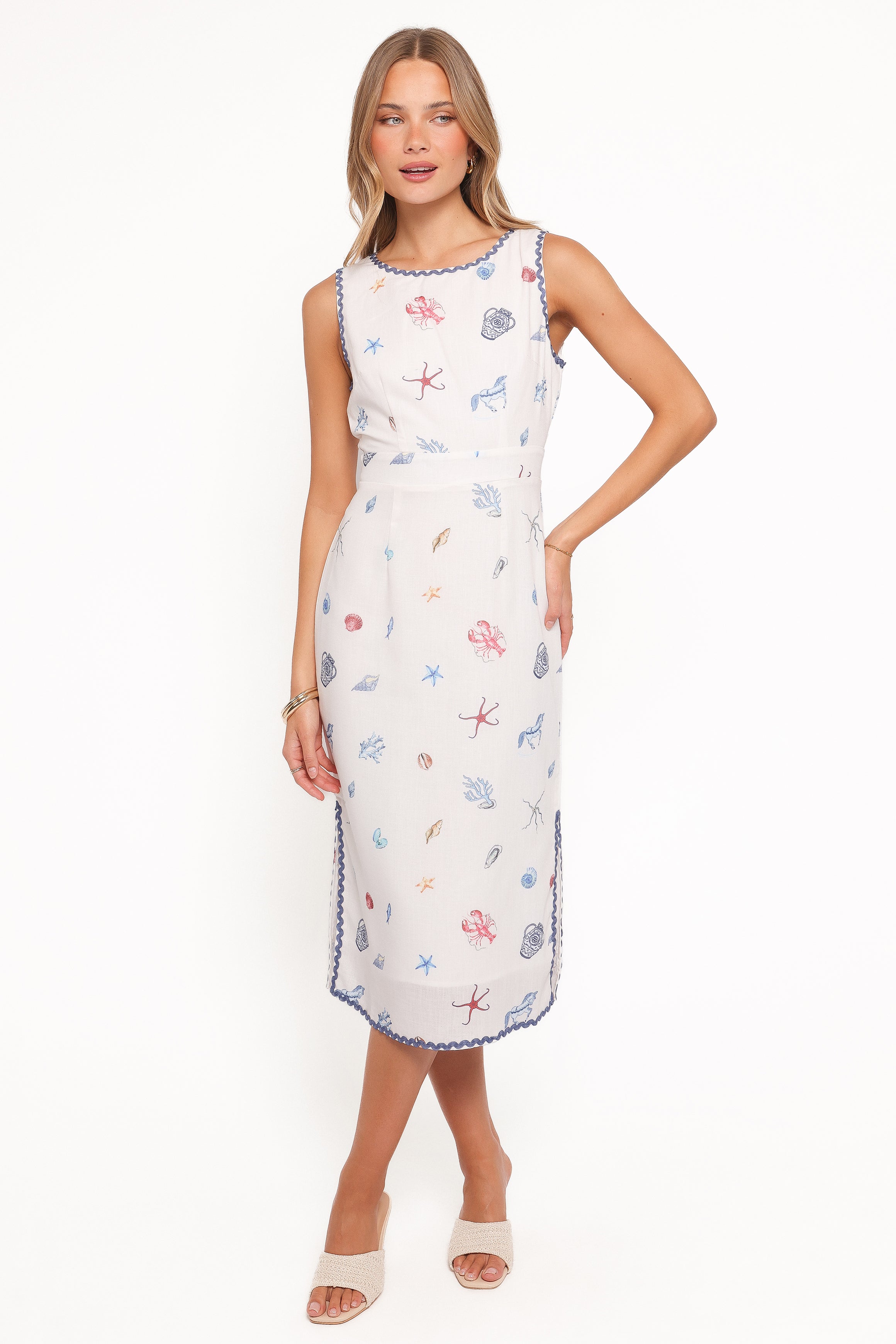 Havana Midi Dress - Beach Print