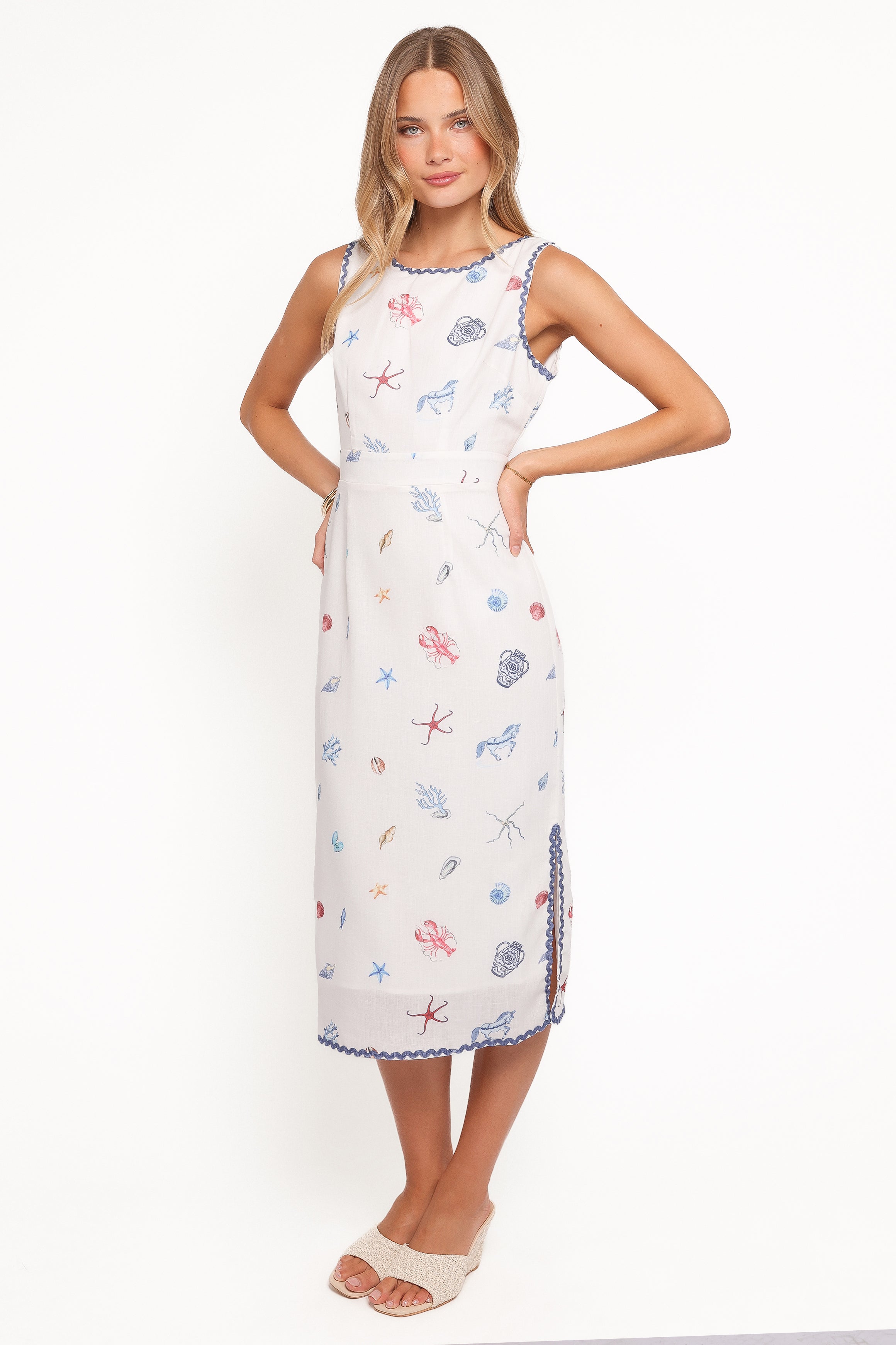 Havana Midi Dress - Beach Print
