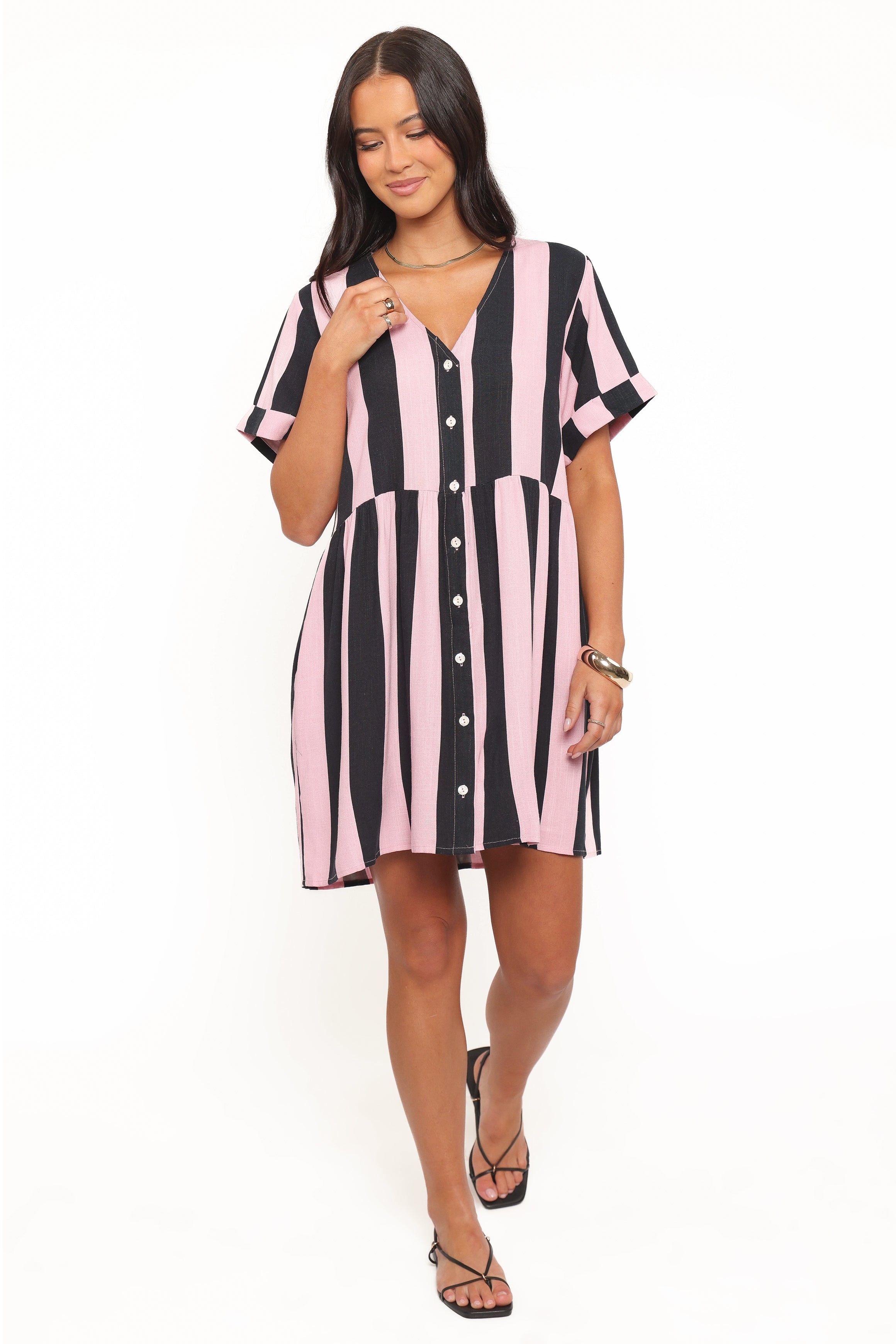 Heron Mini Dress - Pink Stripe