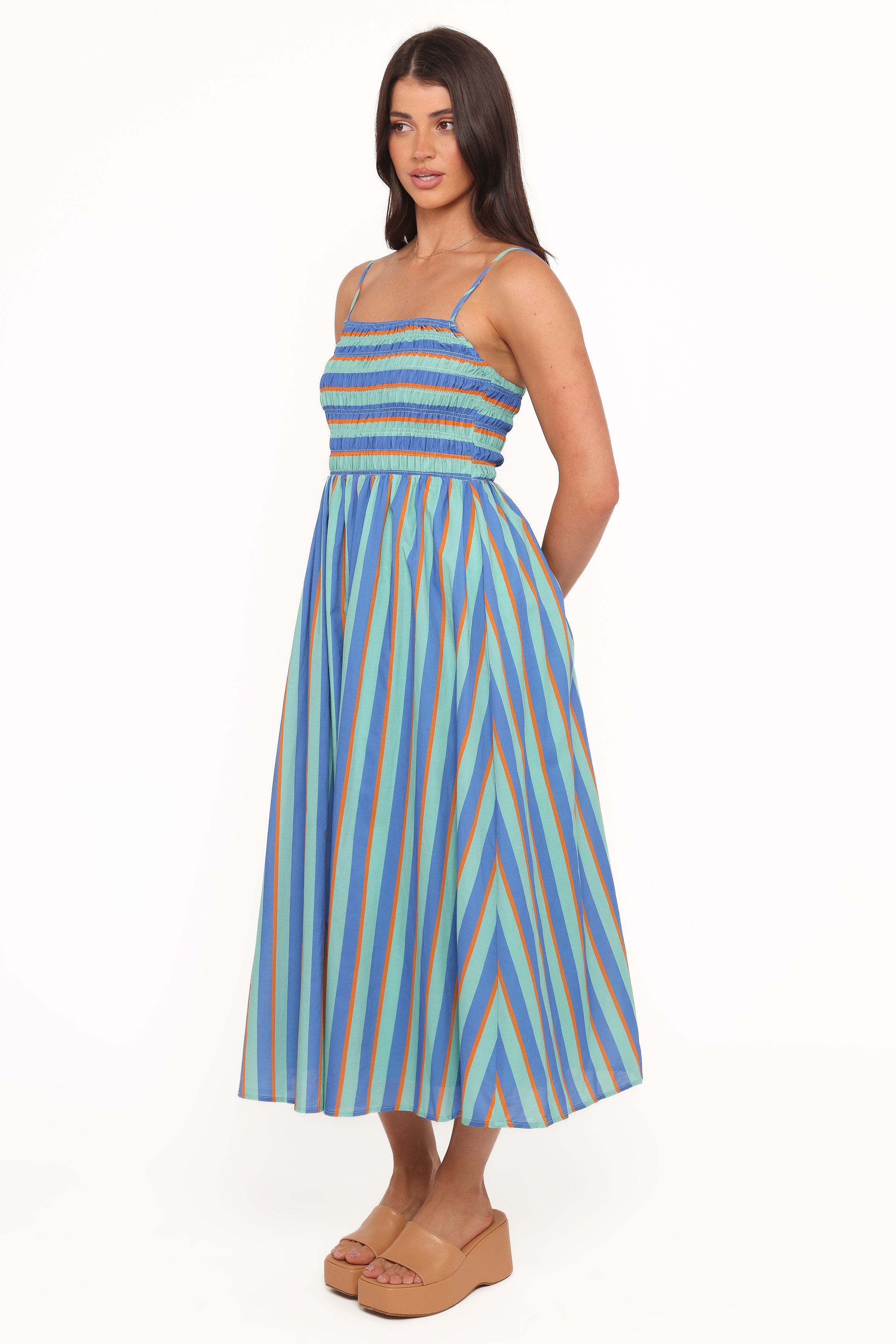 Hopkin Midi Dress - Blue Stripe