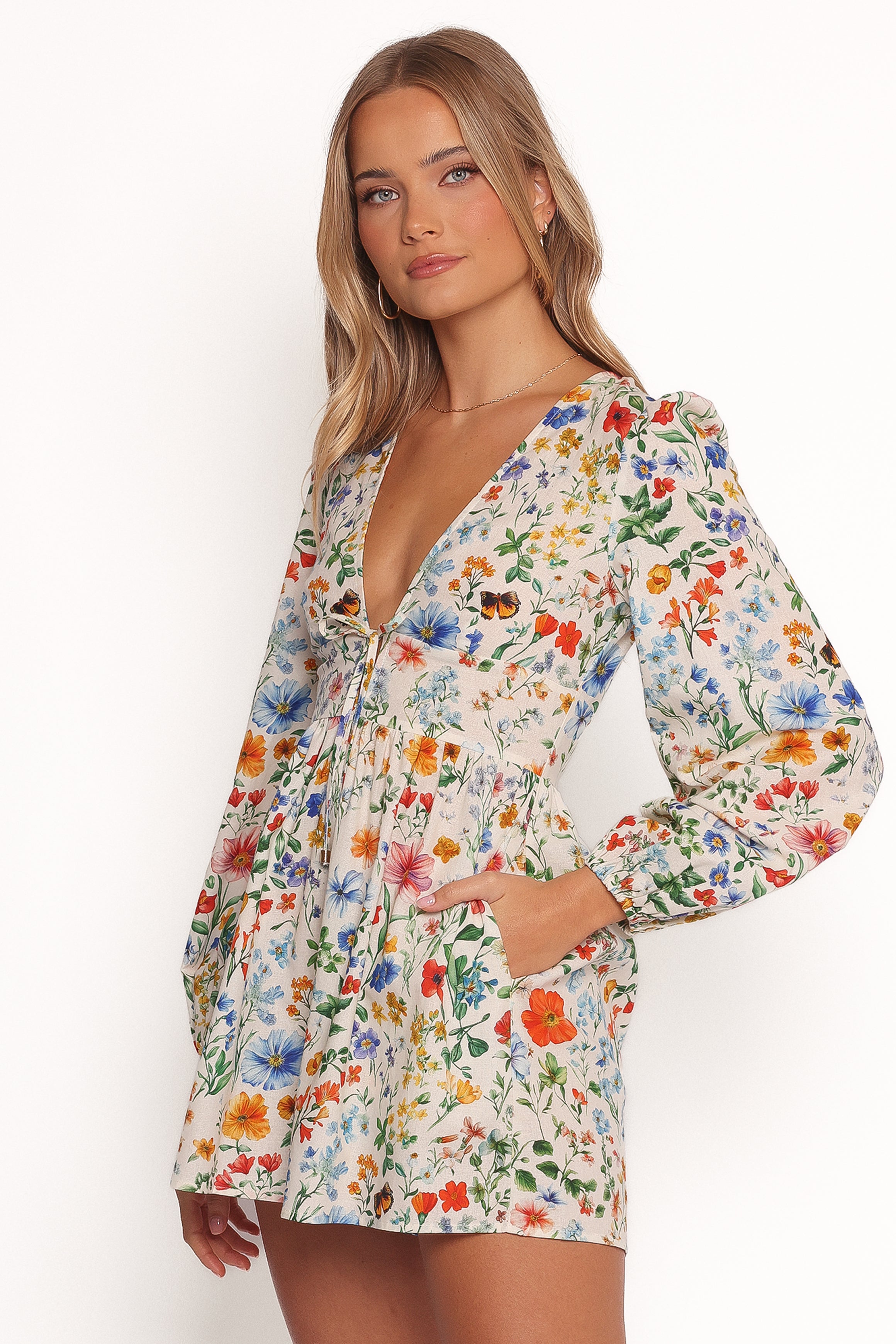 Irisa Long Sleeve Playsuit - Garden Floral