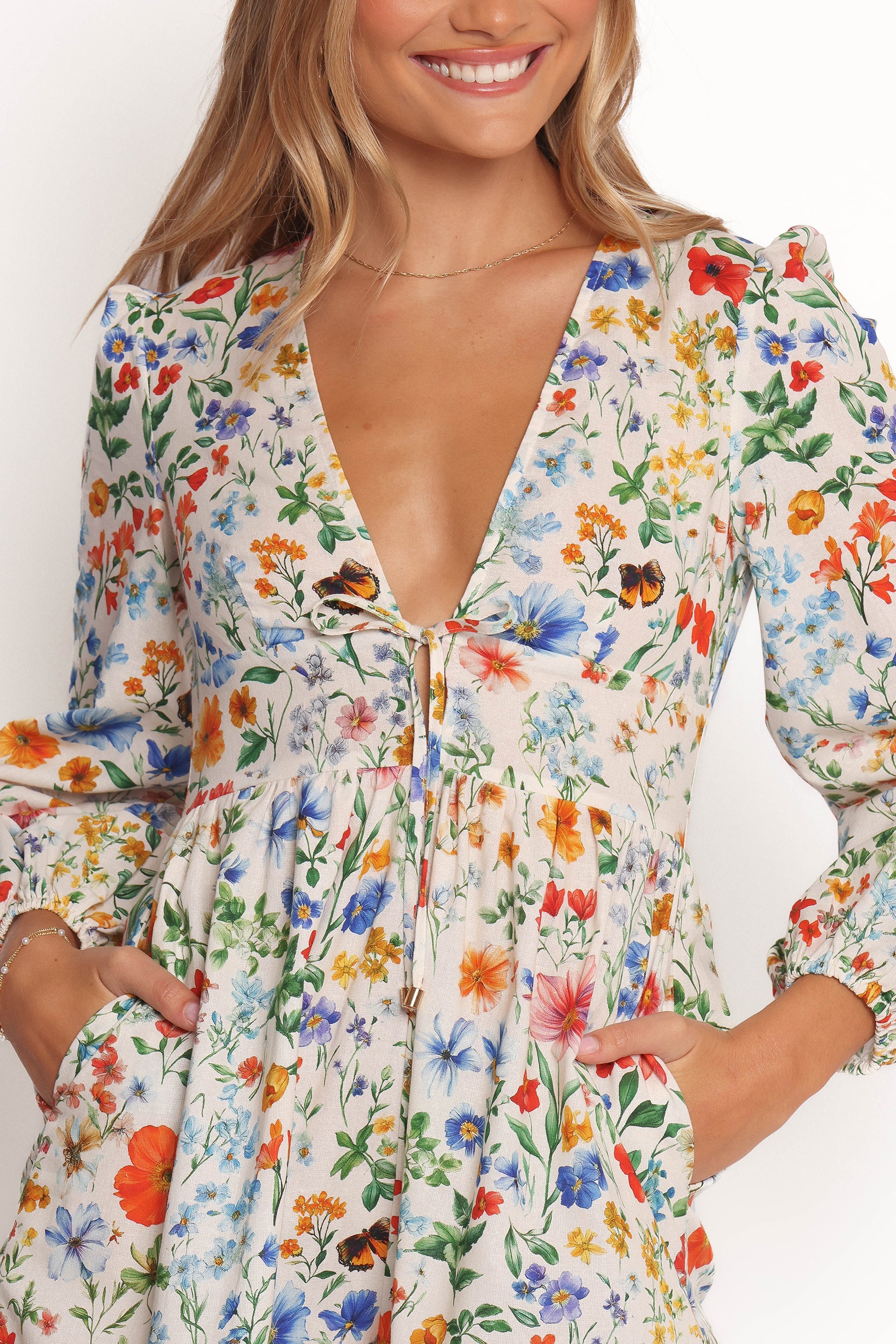 Irisa Long Sleeve Playsuit - Garden Floral