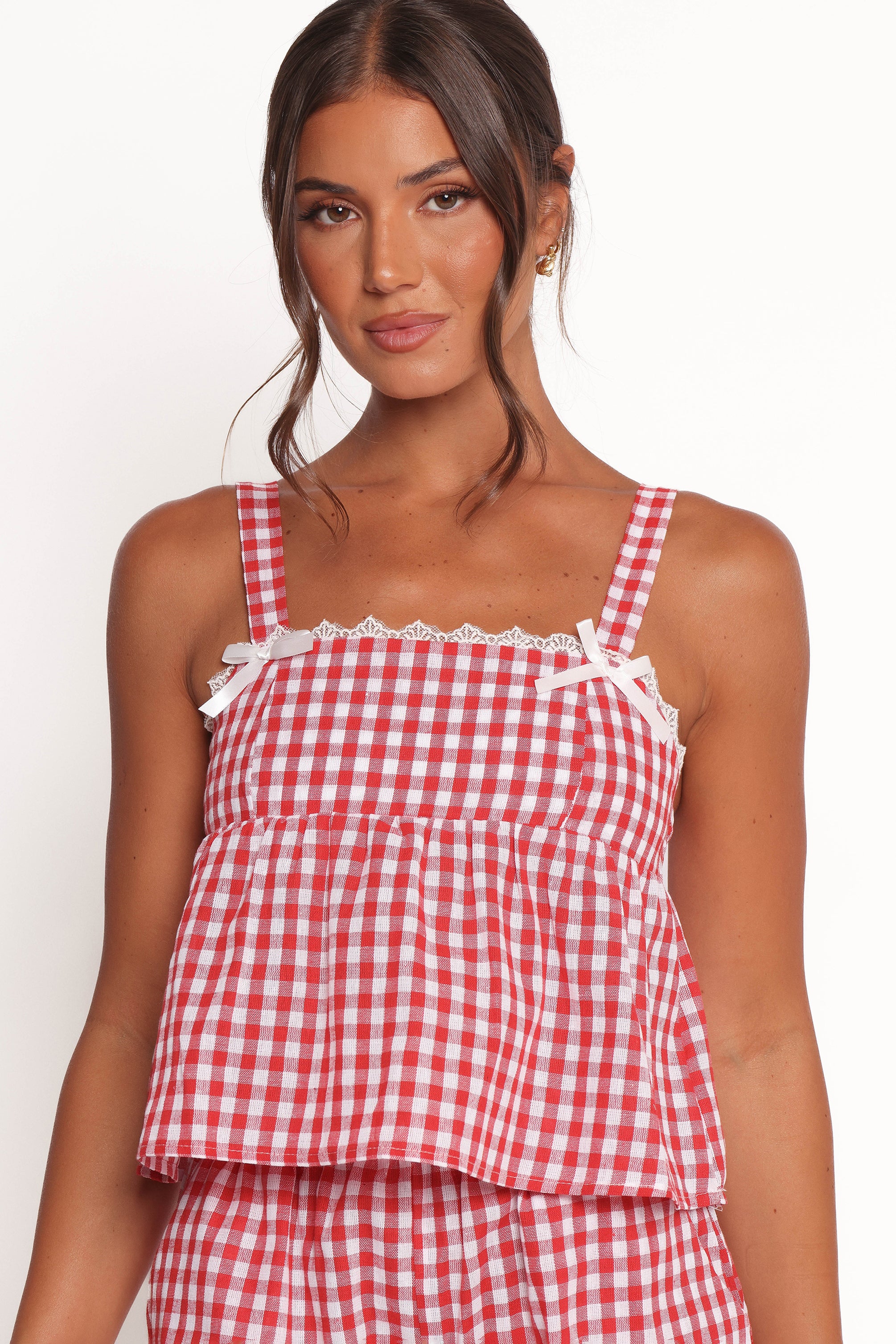 Isidore Gingham Short Set - Red