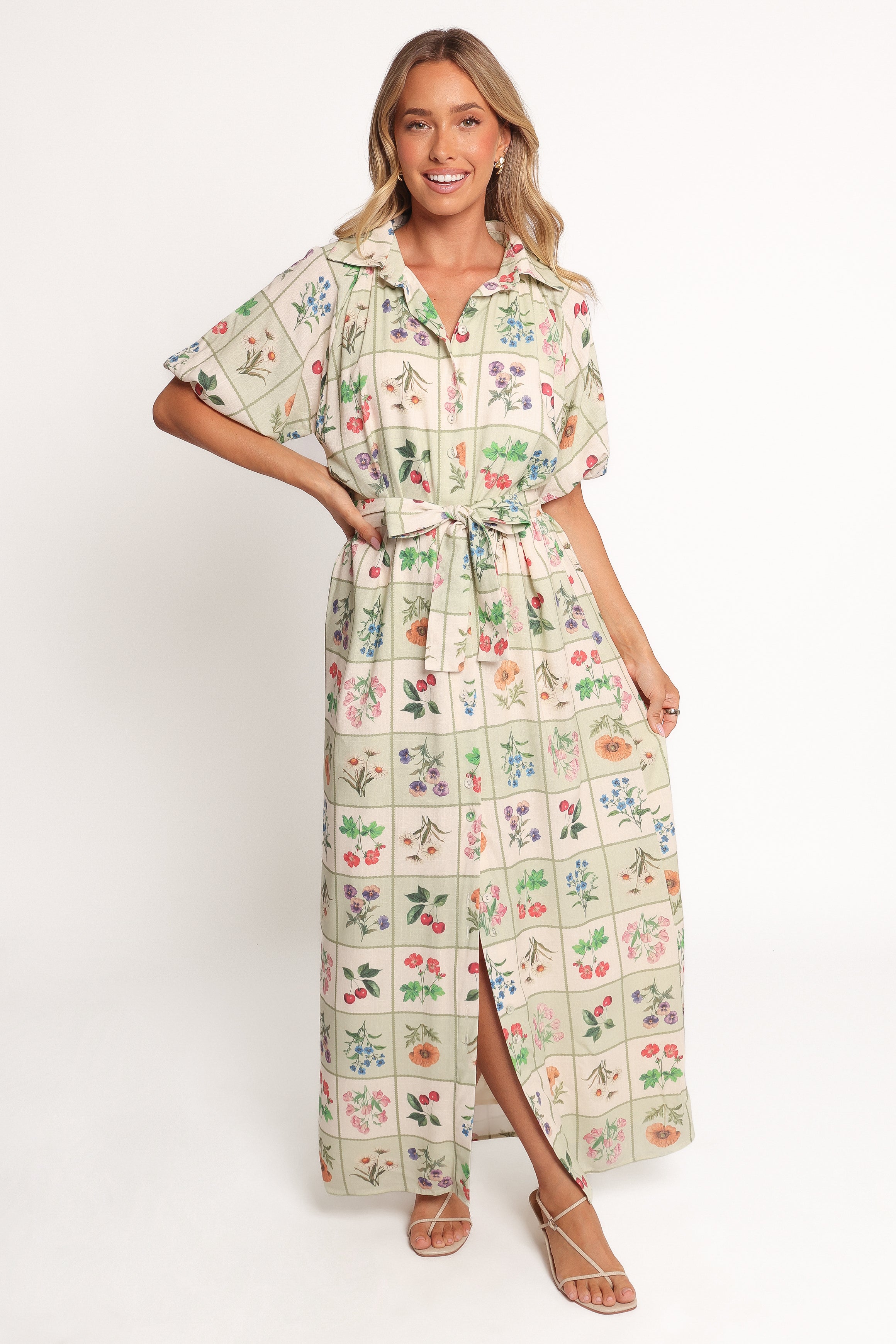 James Button Through Maxi Dress - Flower Market