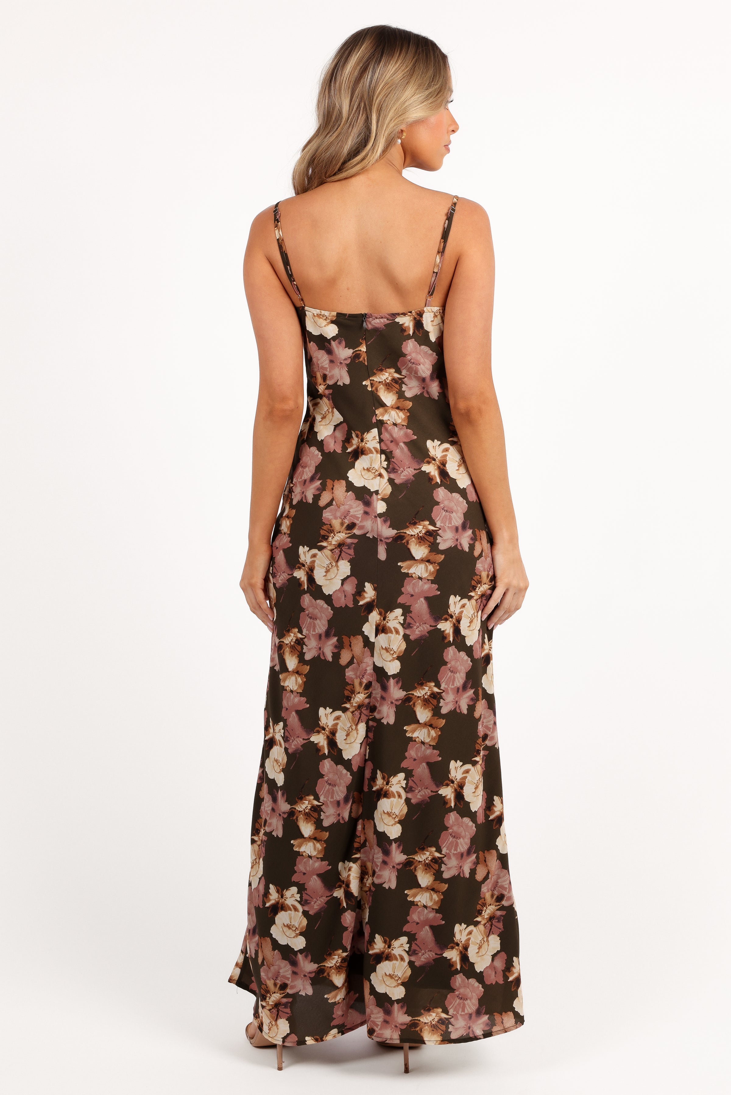 Jamie Maxi Slip Dress - Olive Floral