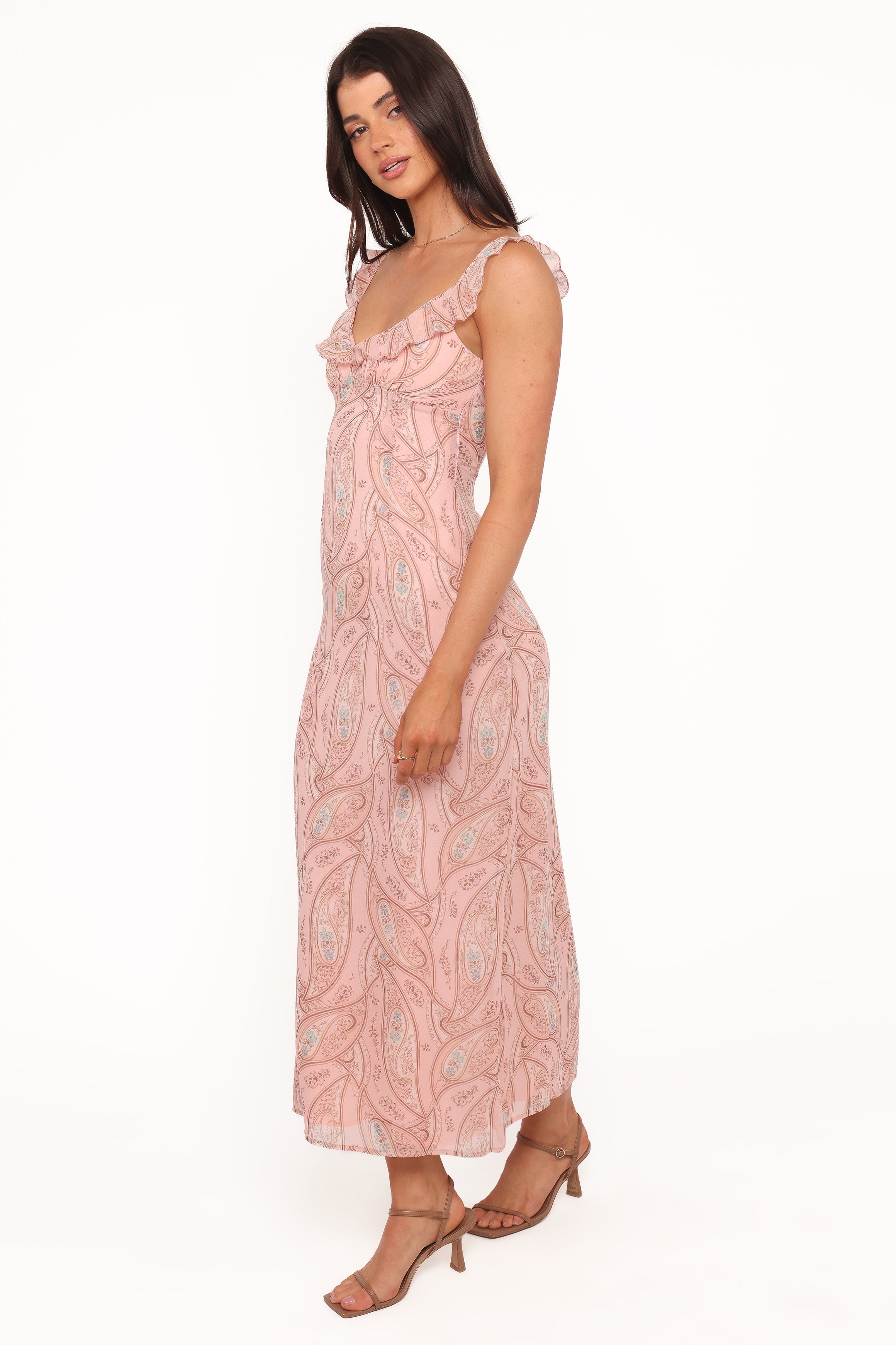 Jarvis Midi Dress - Peach Paisley