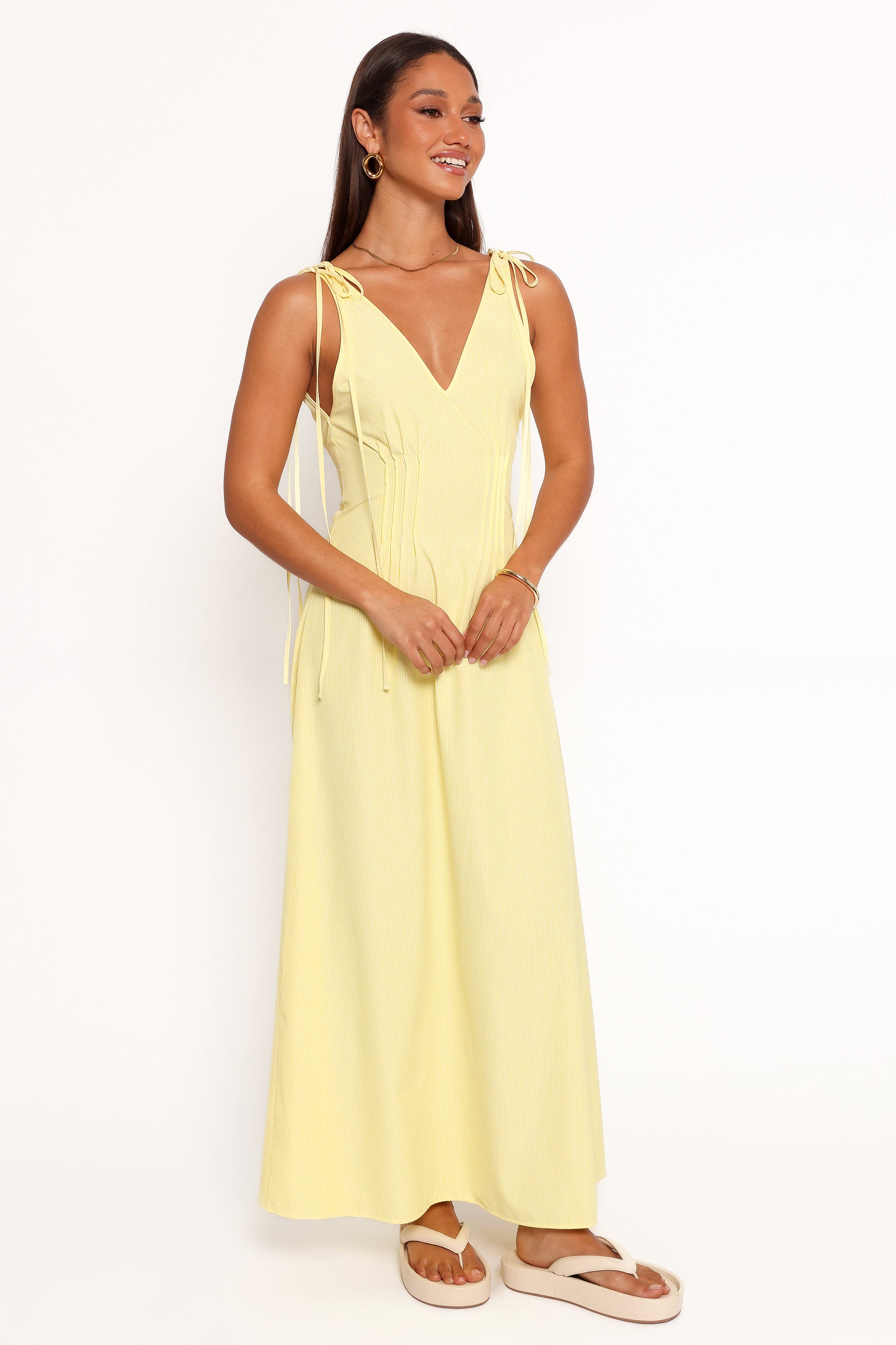 Jaynie Maxi Dress - Yellow Stripe