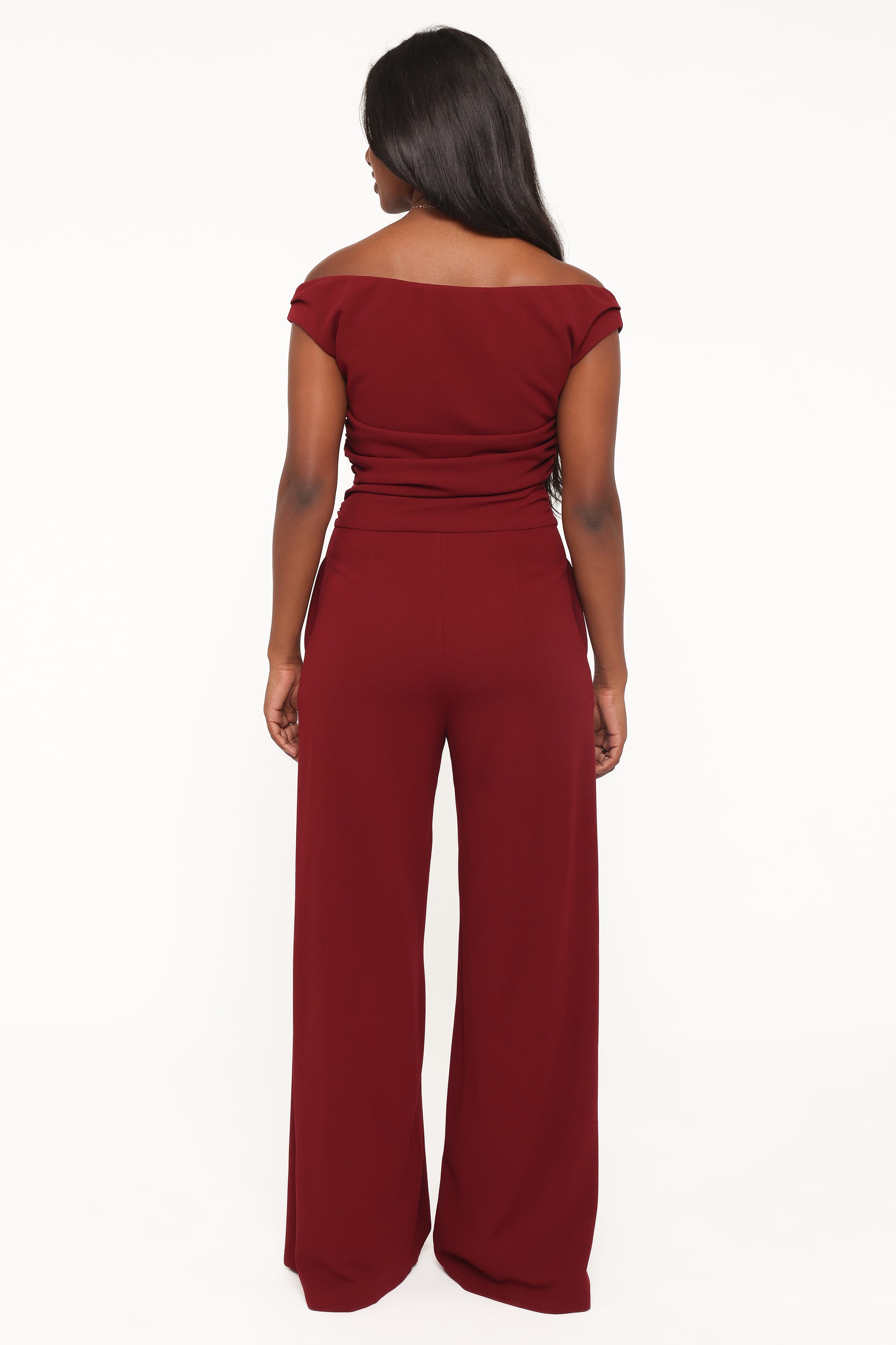 Kassidy Off Shoulder Jumpsuit - Burgundy
