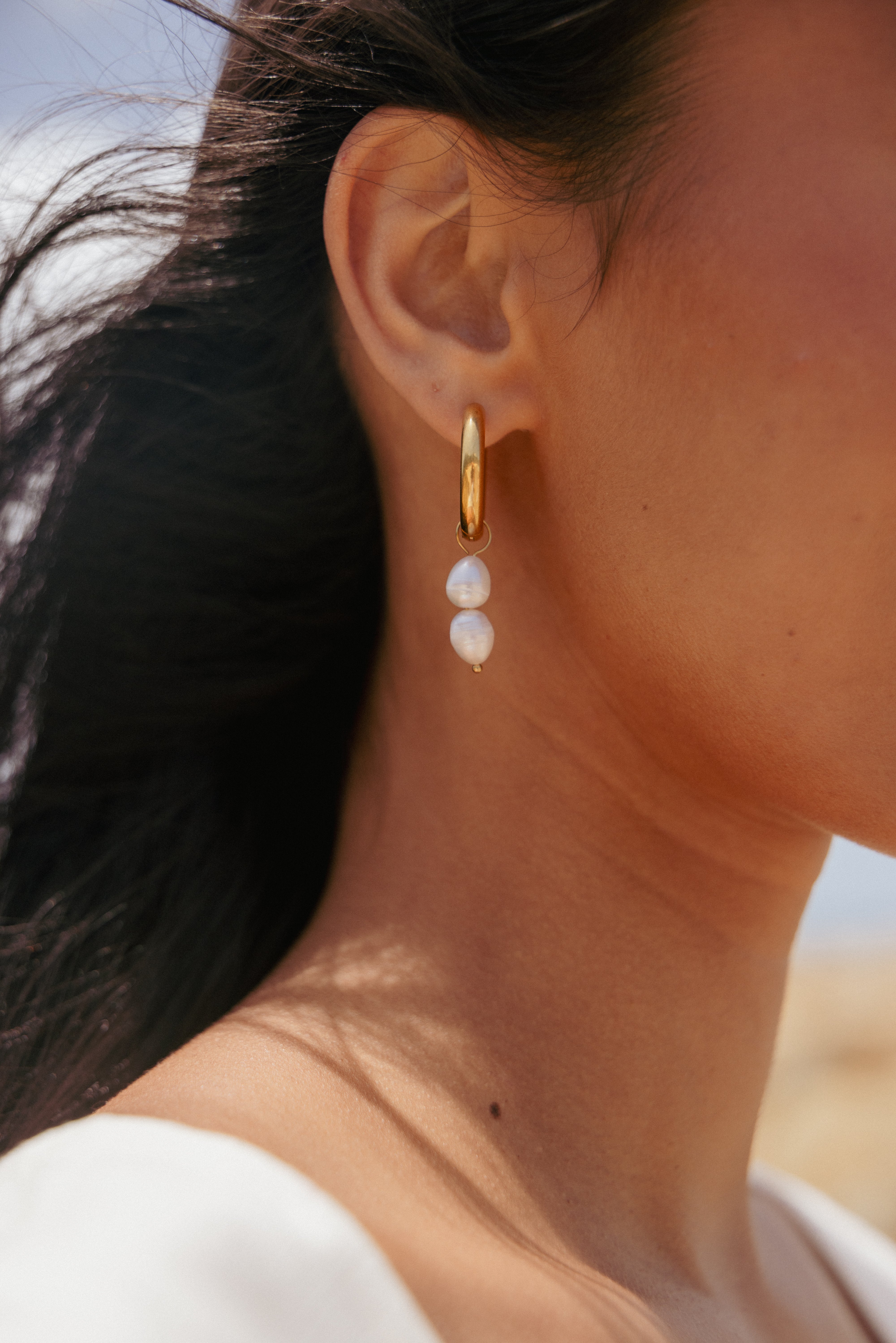 Katherine Pearl Earrings - Gold