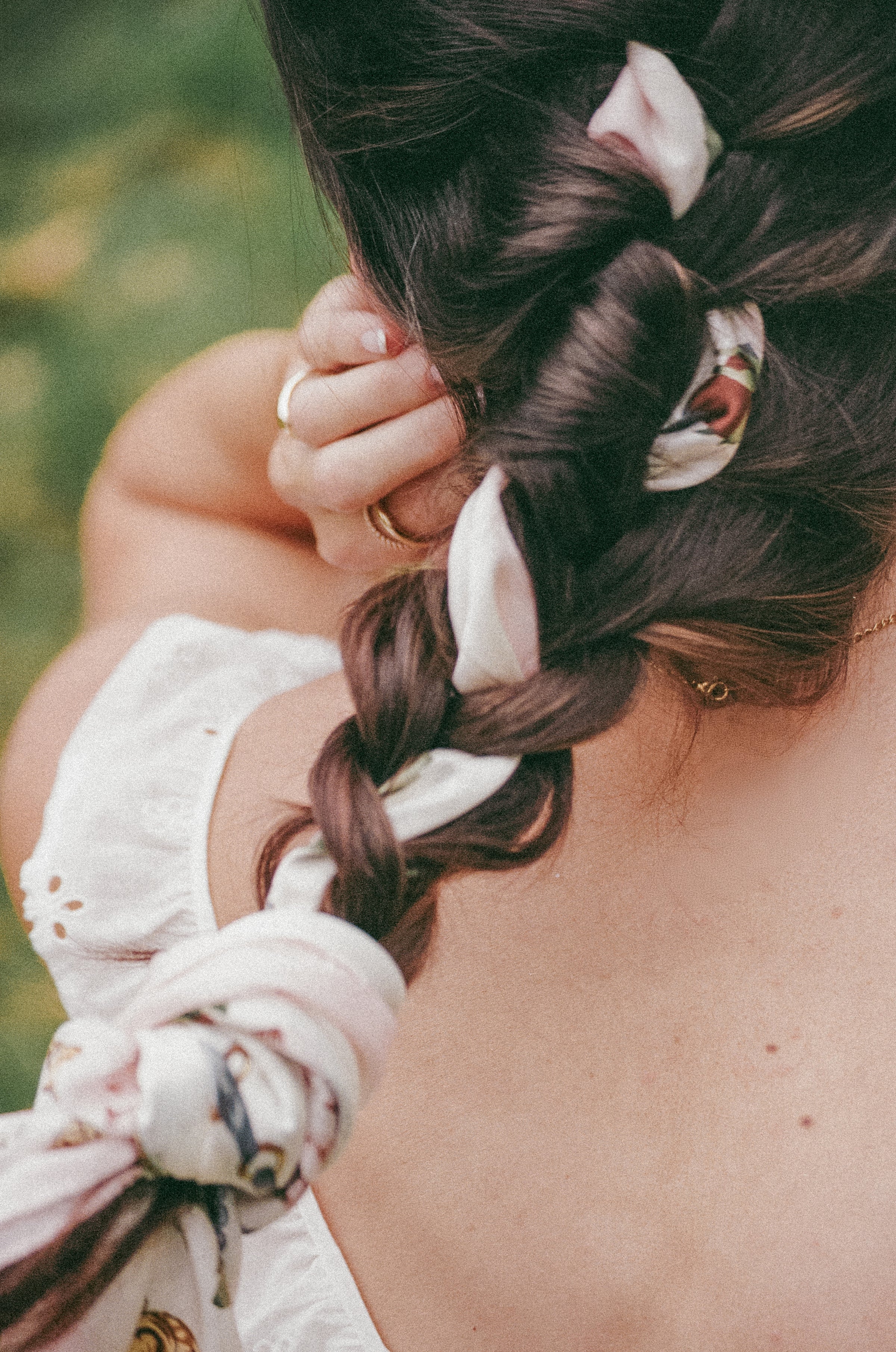 Kennedy Hair Scarf - White Floral