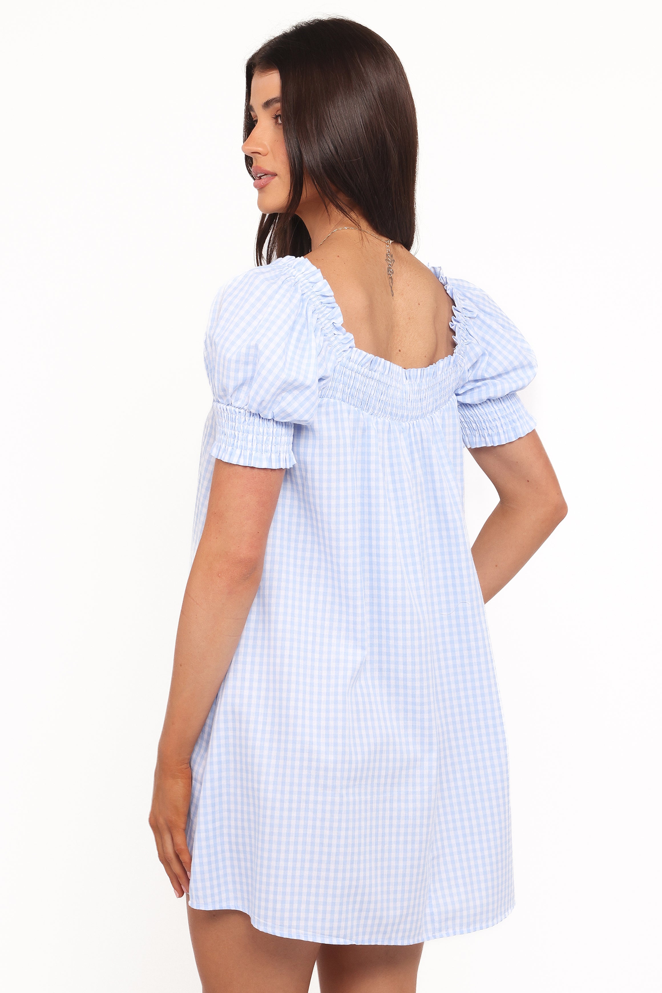 Kennedy Smock Mini Dress - Blue Gingham